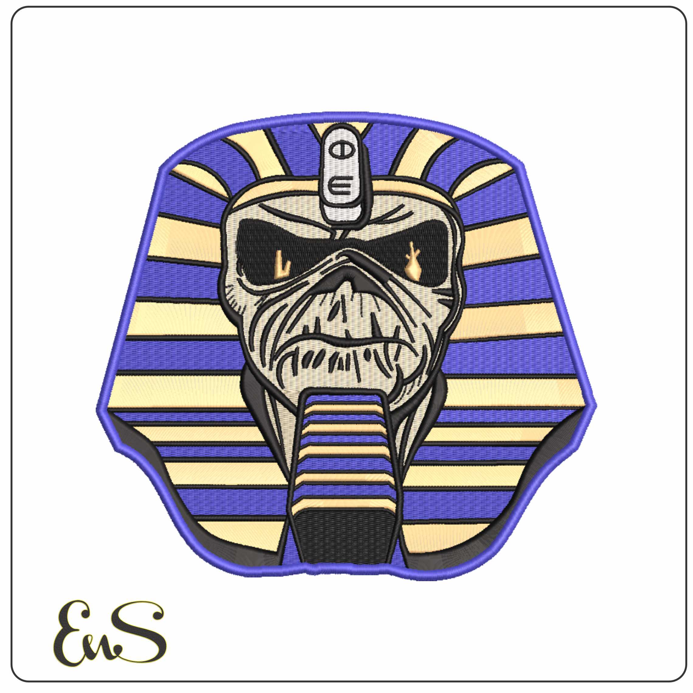Pharaoh Eddie Iron Maiden Music - Elegant embroidery design file-instant download