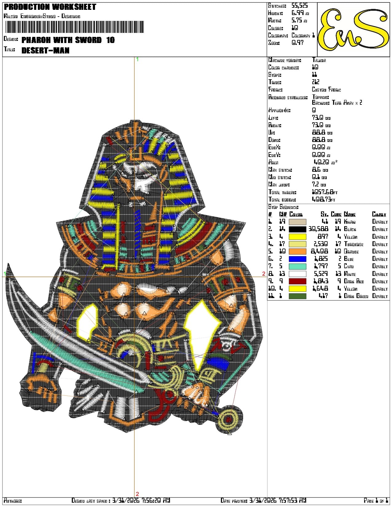 Pharoh With Sword - Elegant embroidery design file-instant download — view 3
