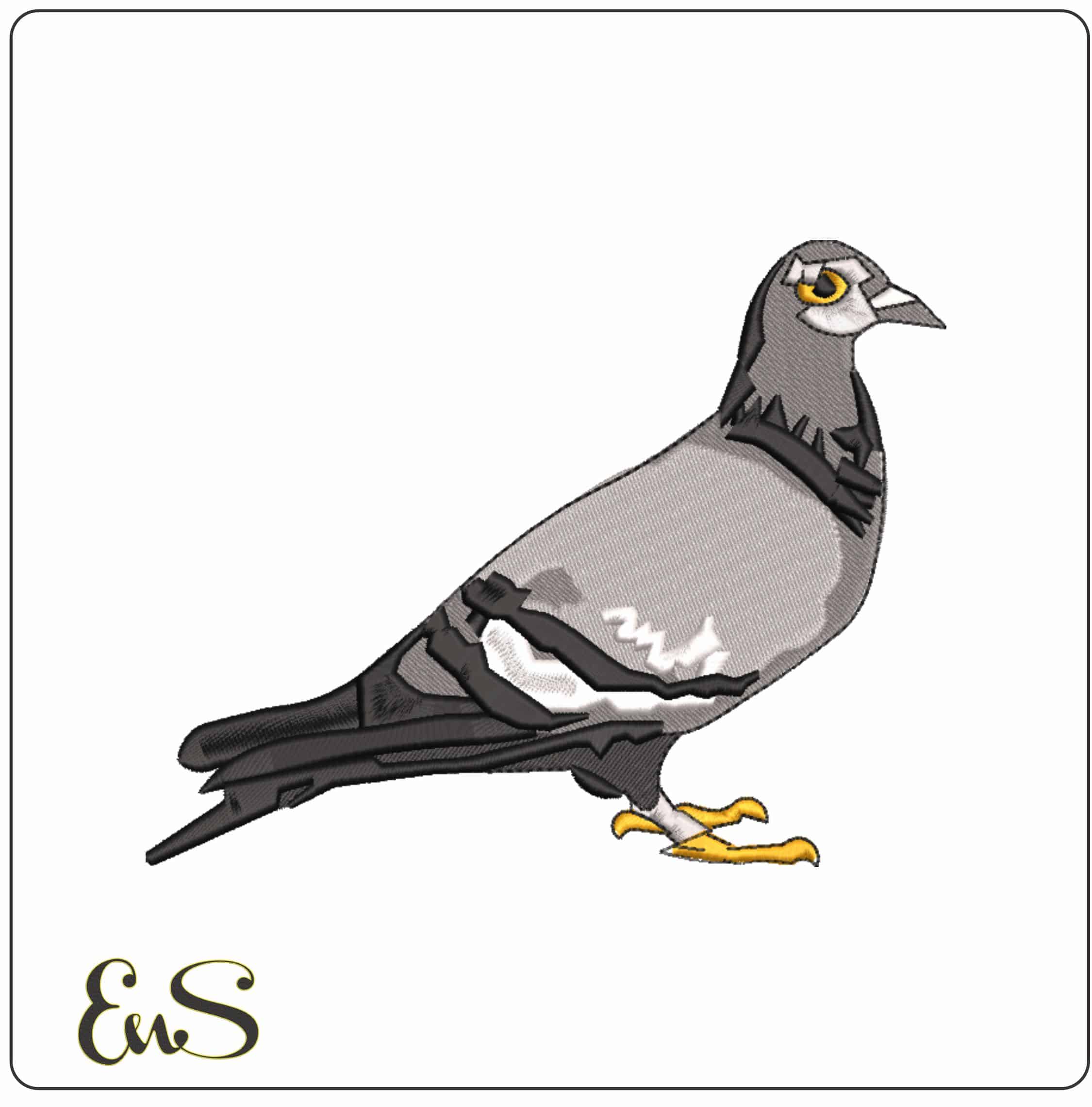 Pigeon - Elegant embroidery design file-instant download