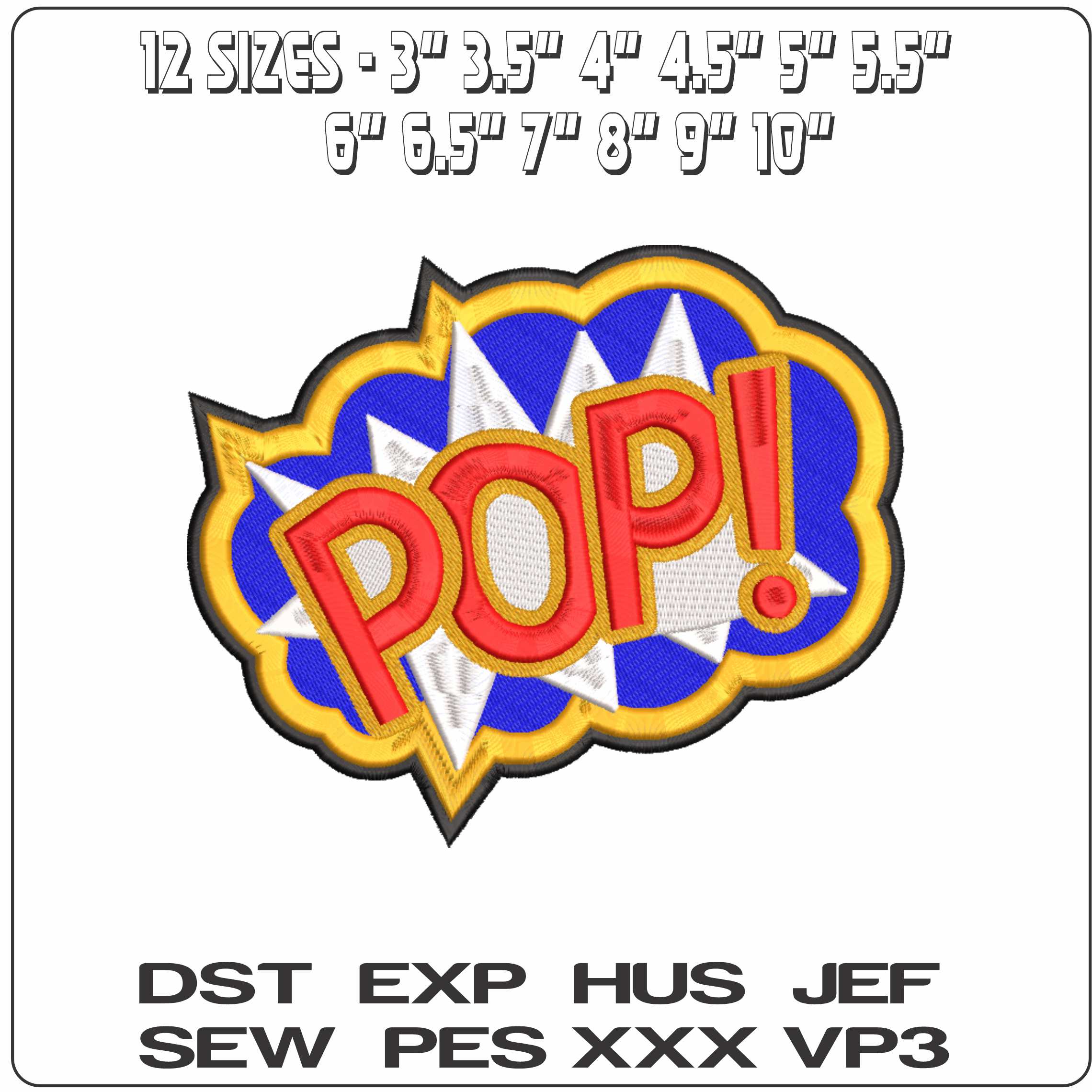 POP - Elegant embroidery design file-instant download — view 2