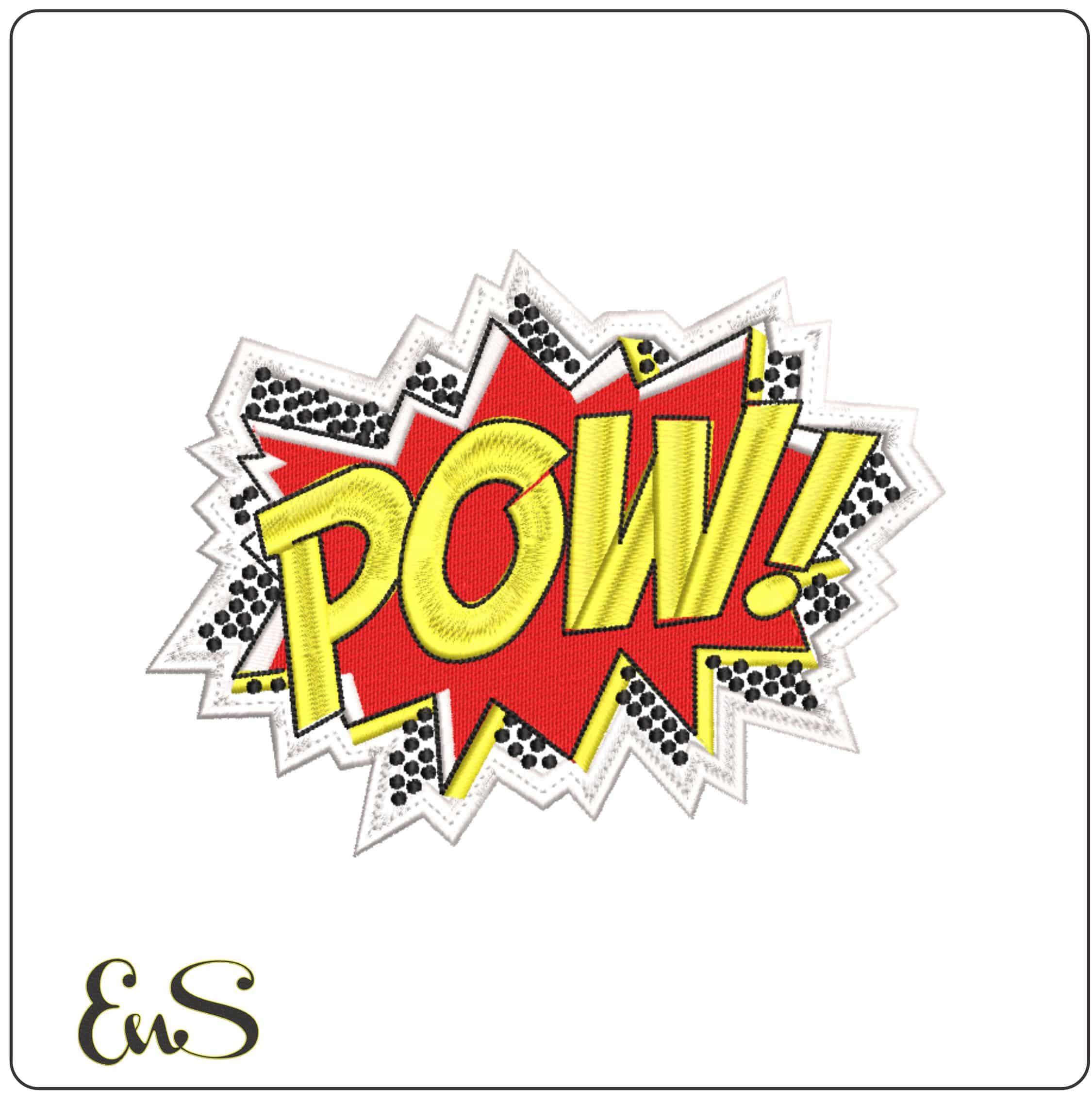 Pow - Elegant embroidery design file-instant download