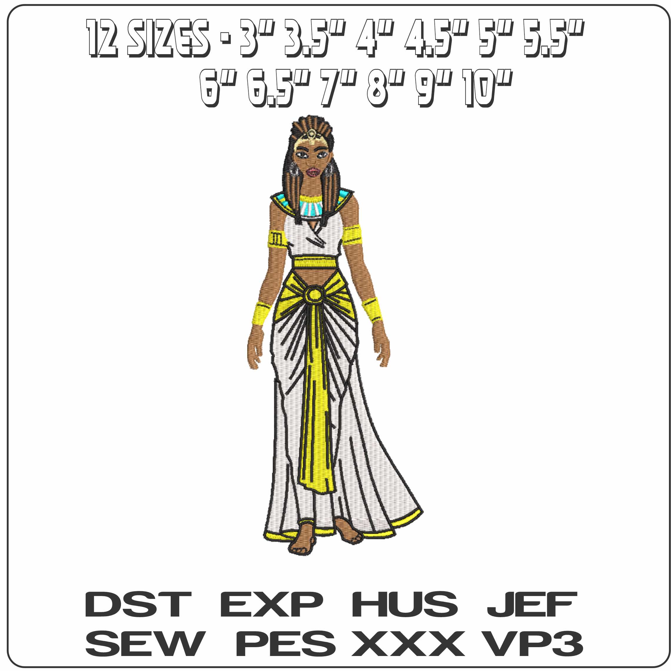 Queen Cleoptra Full Body - Elegant embroidery design file-instant download — view 2