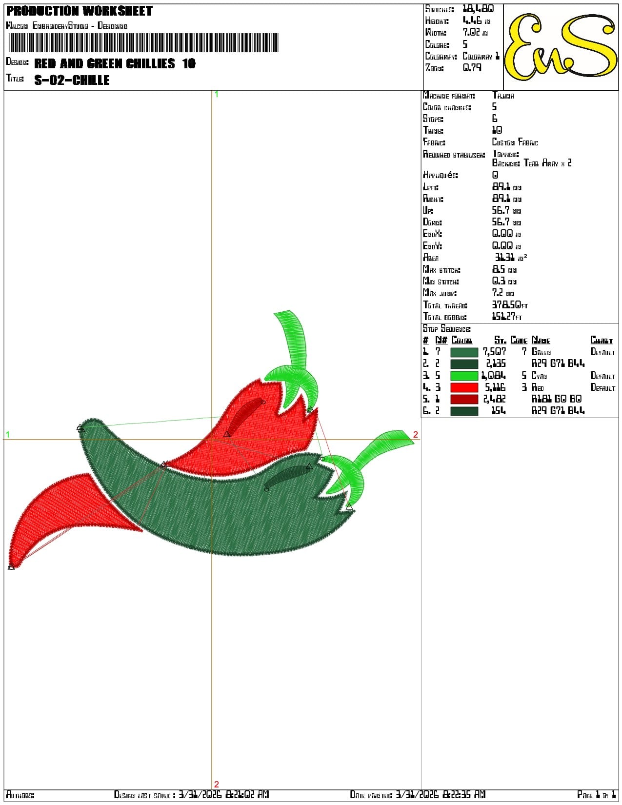 Red and Green Chillies - Elegant embroidery design file-instant download — view 3