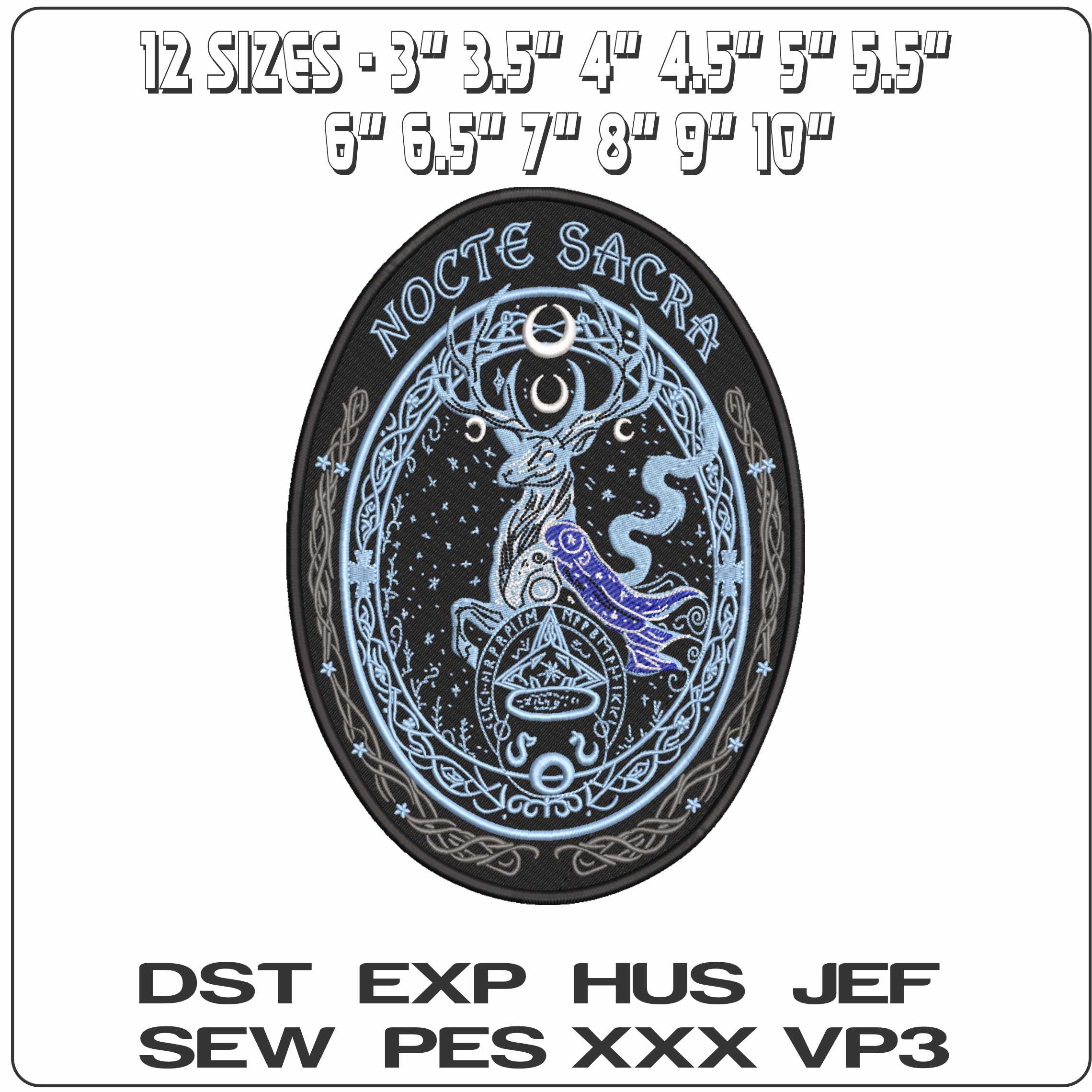 Sacred Night Patch - Elegant embroidery design file-instant download — view 2