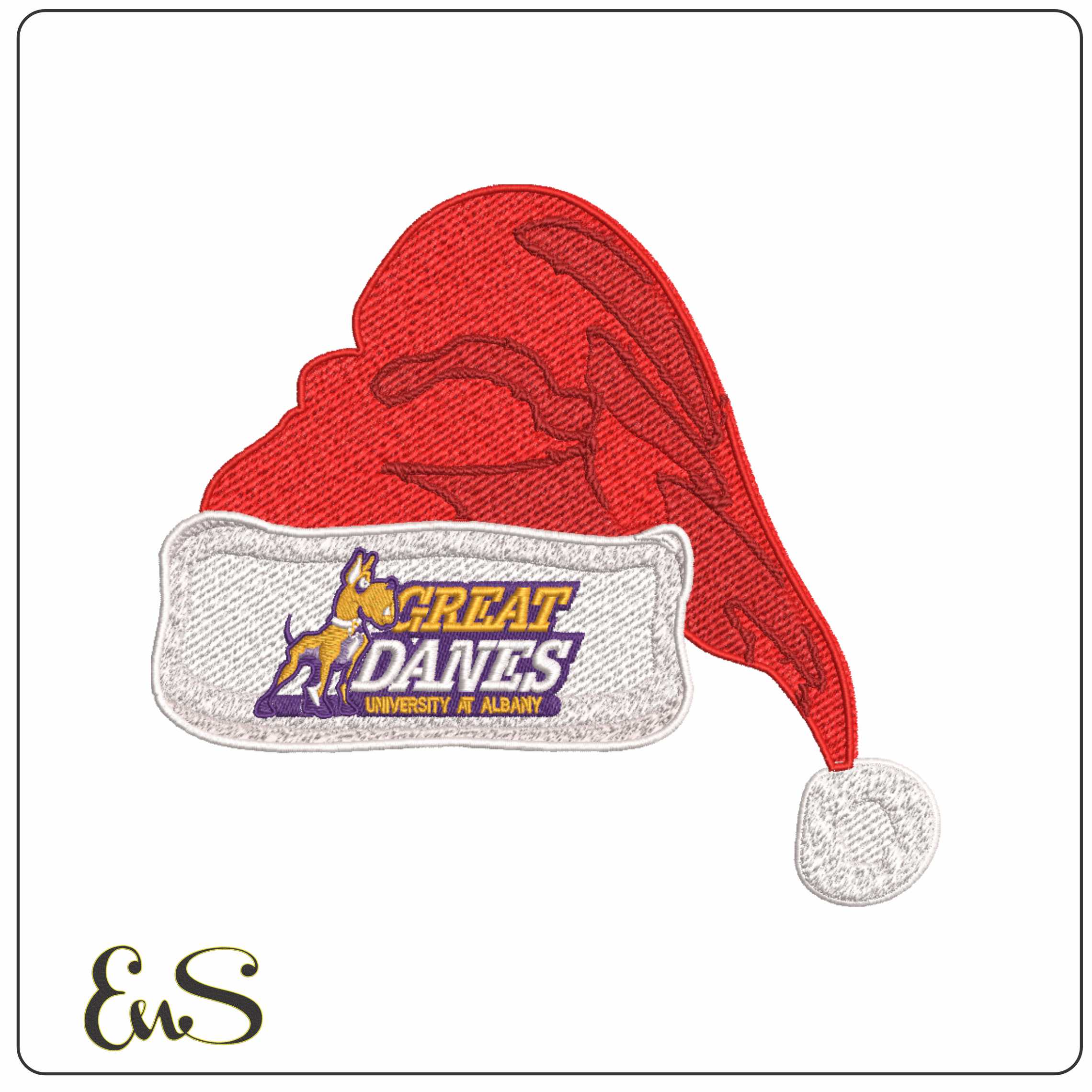 Santa Hat Albany Great Danes 2002 to 2013  - Elegant embroidery design file-instant download