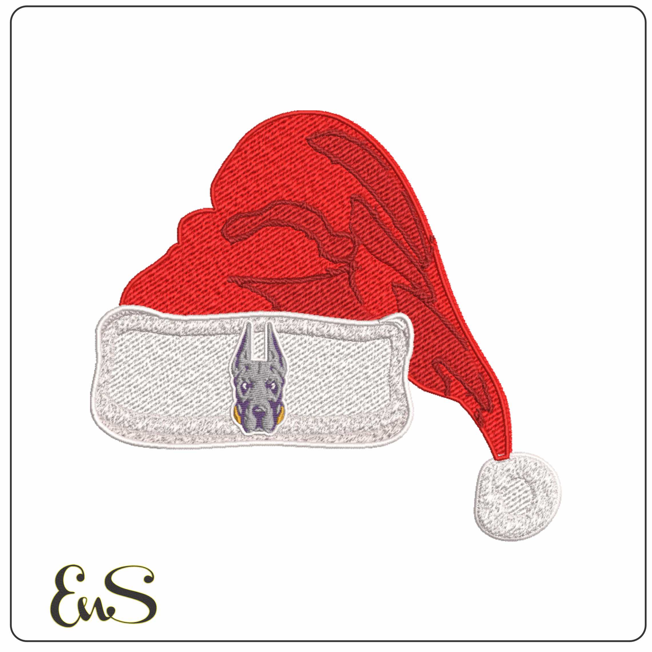 Santa Hat Albany Great Danes 2023 on University  - Elegant embroidery design file-instant download