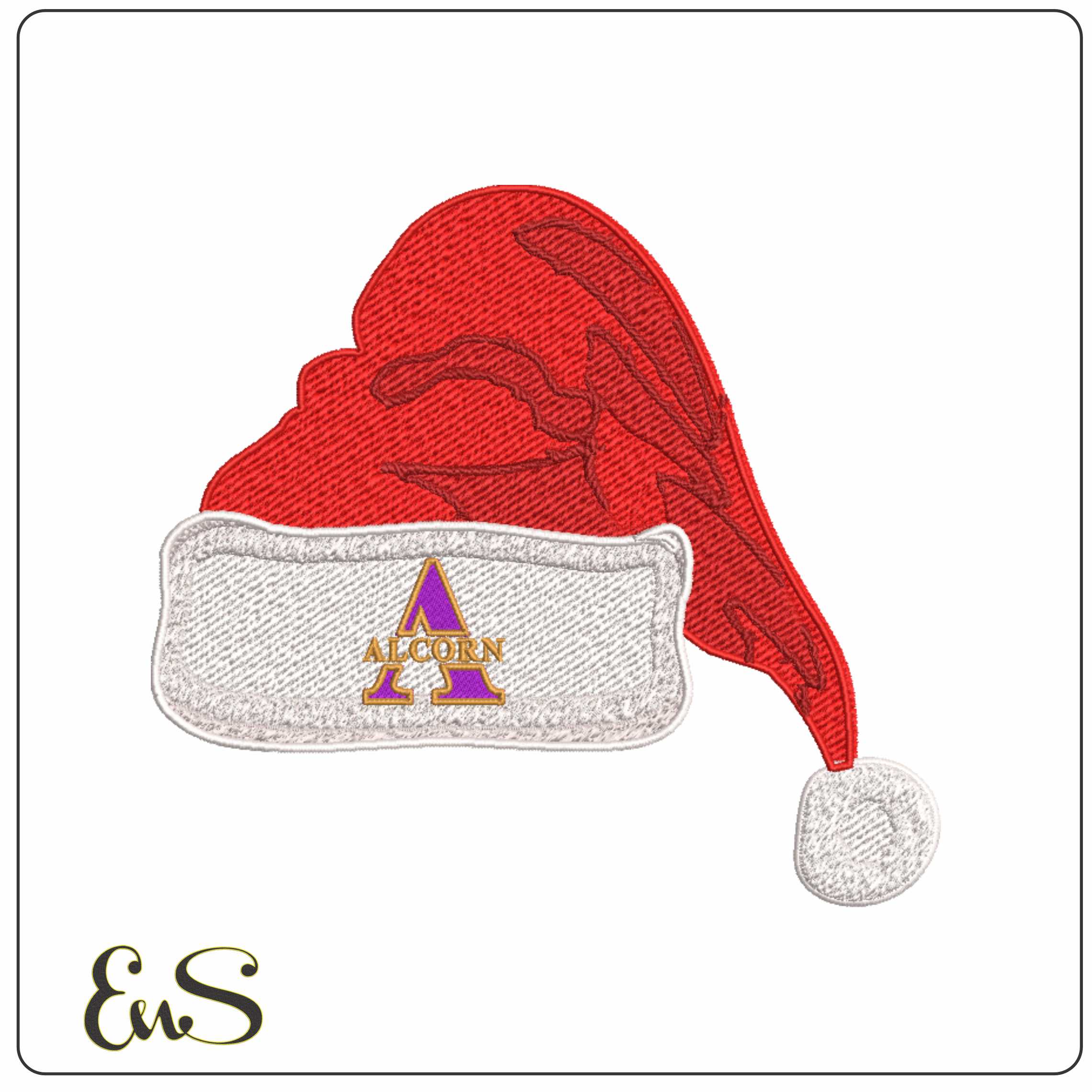 Santa Hat Alcorn State Braves 2017 Alternative State  - Elegant embroidery design file-instant download