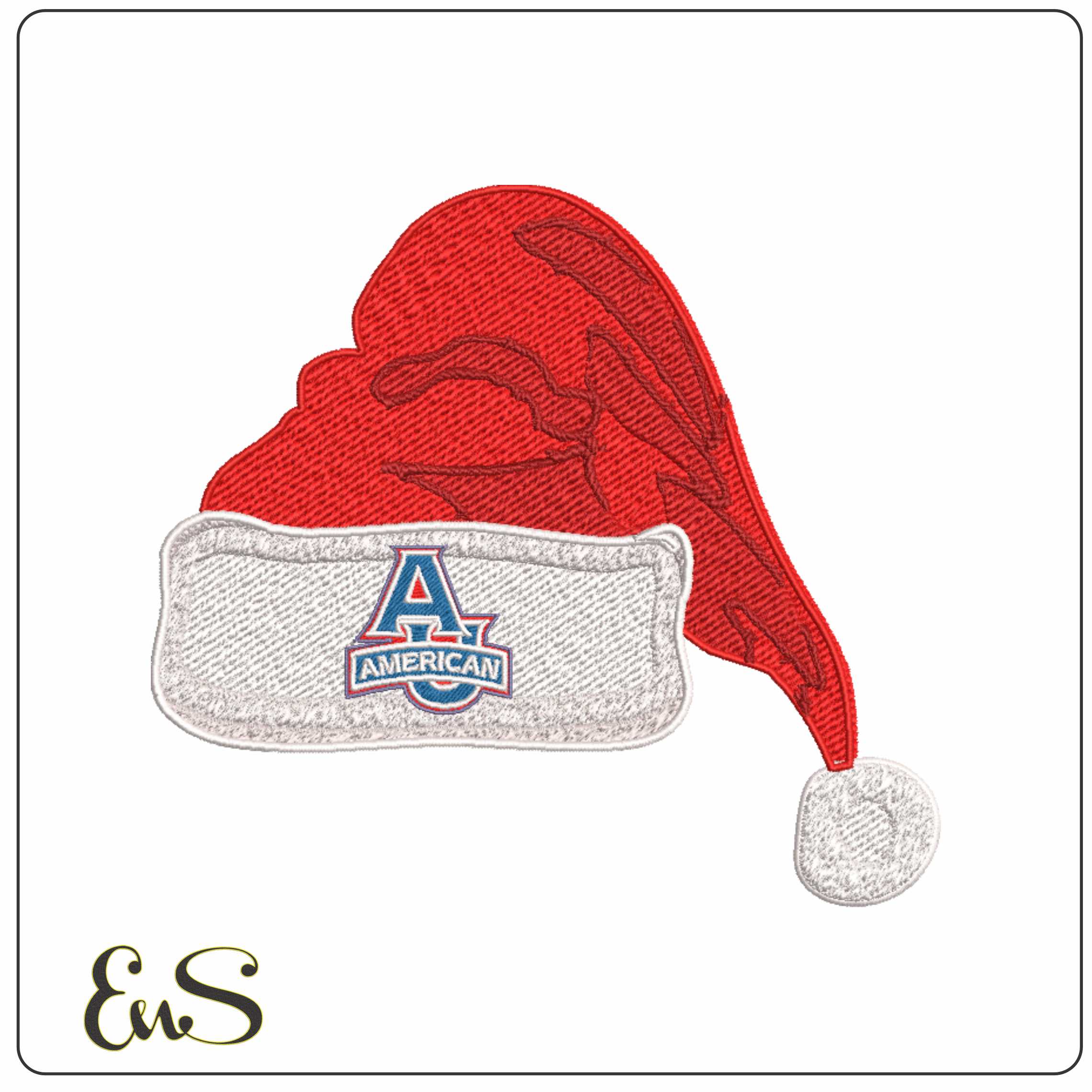 Santa Hat American Eagles 2006  - Elegant embroidery design file-instant download