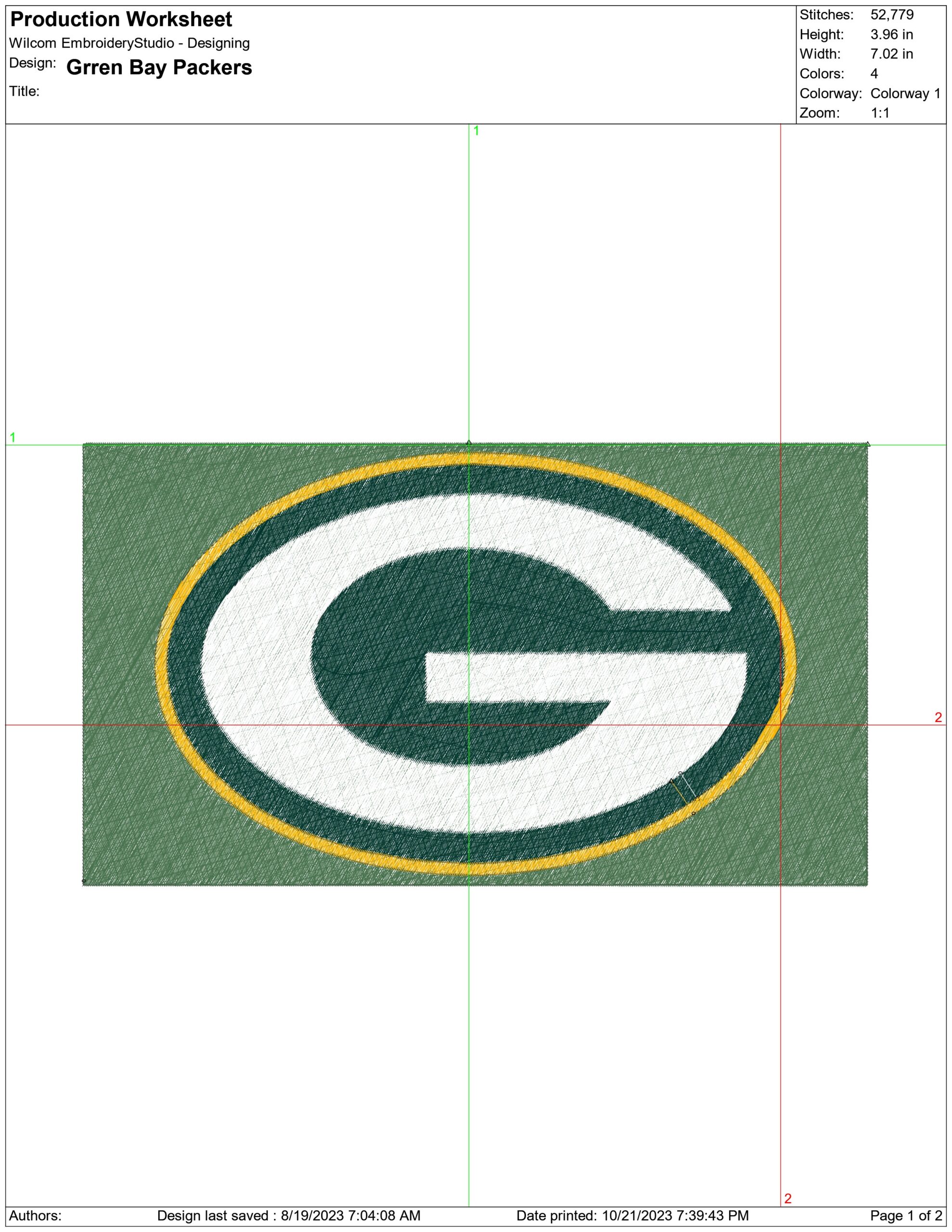 Green Bay Packers NFL embroidery design -Lambeau Field Green Bay Wisconsin Stadium men's football embroidery machine pattern embroidery file - instant download — view 2