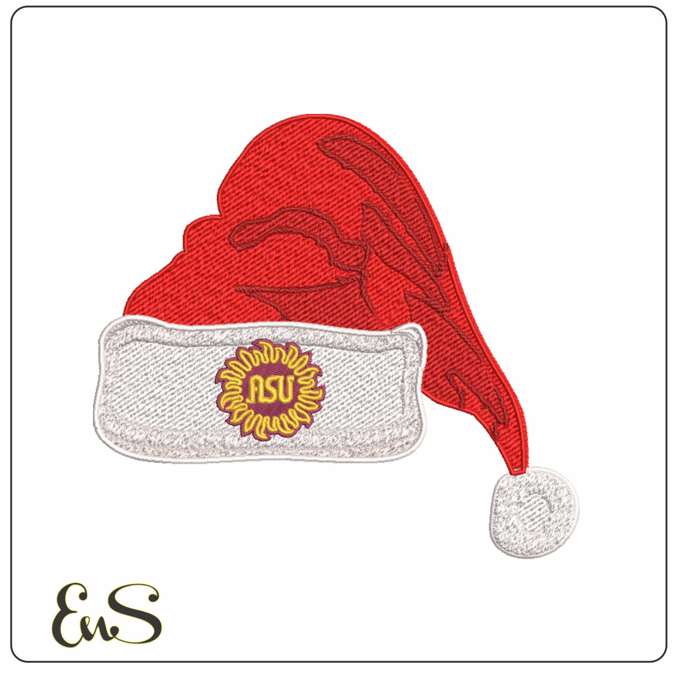 Santa Hat Arizona State Sun Devils Alternative  - Elegant embroidery design file-instant download
