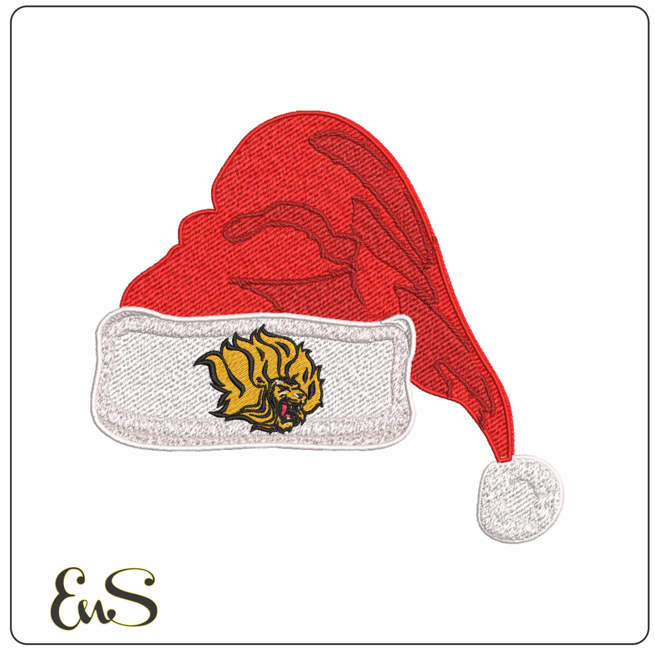 Santa Hat Arkansas PB Golden Lions 2015 on University  - Elegant embroidery design file-instant download