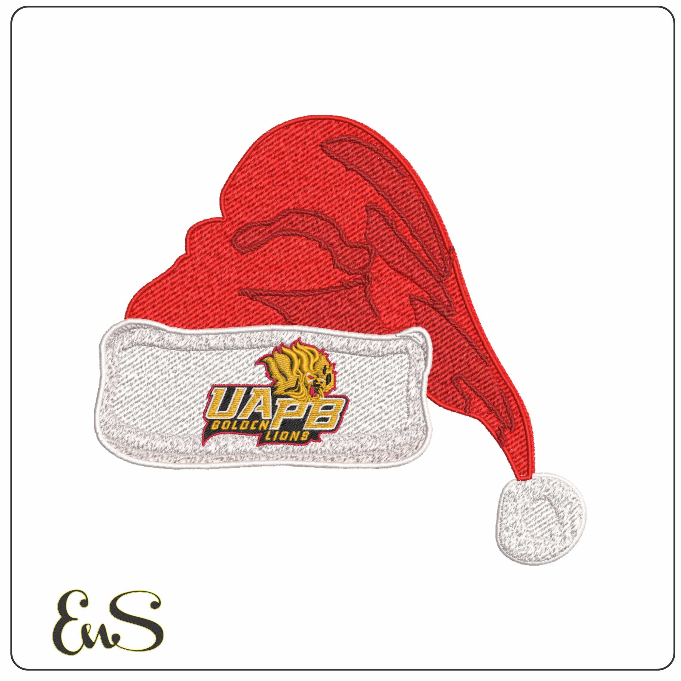 Santa Hat Arkansas PB Golden Lions Alternative  - Elegant embroidery design file-instant download
