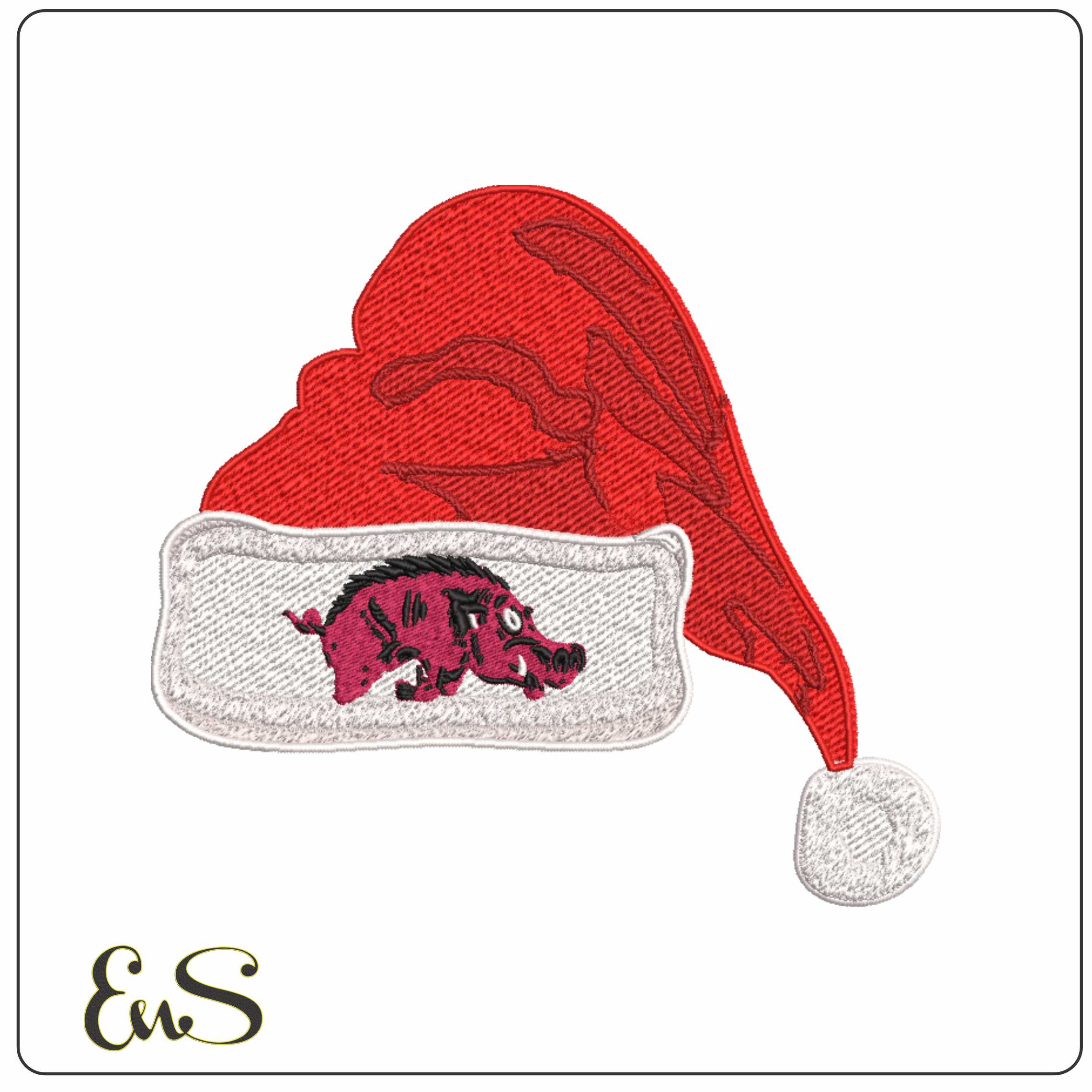 Santa Hat Arkansas Razorbacks 1931  - Elegant embroidery design file-instant download