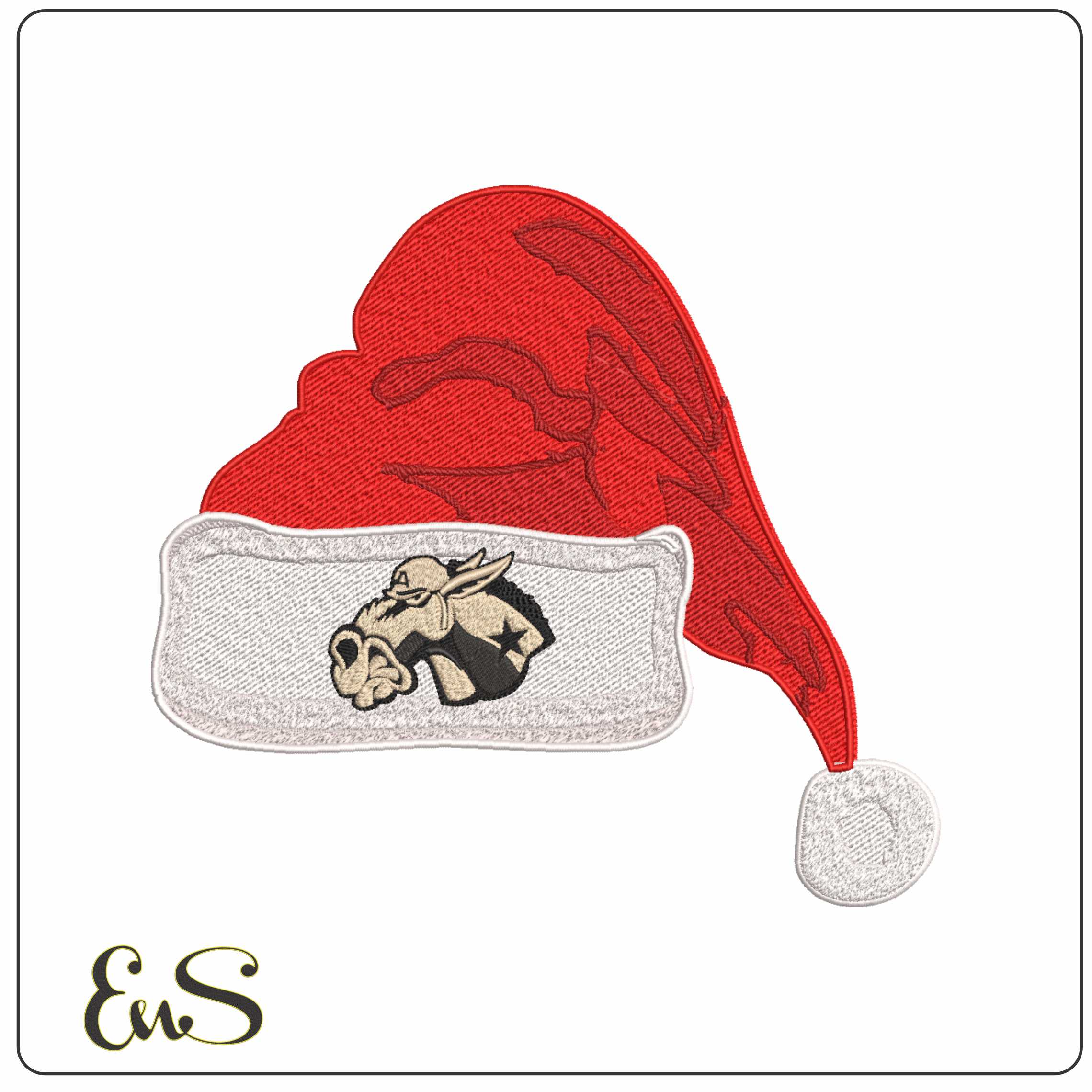 Santa Hat Army Black Knight Alternative US Military - Elegant embroidery design file-instant download