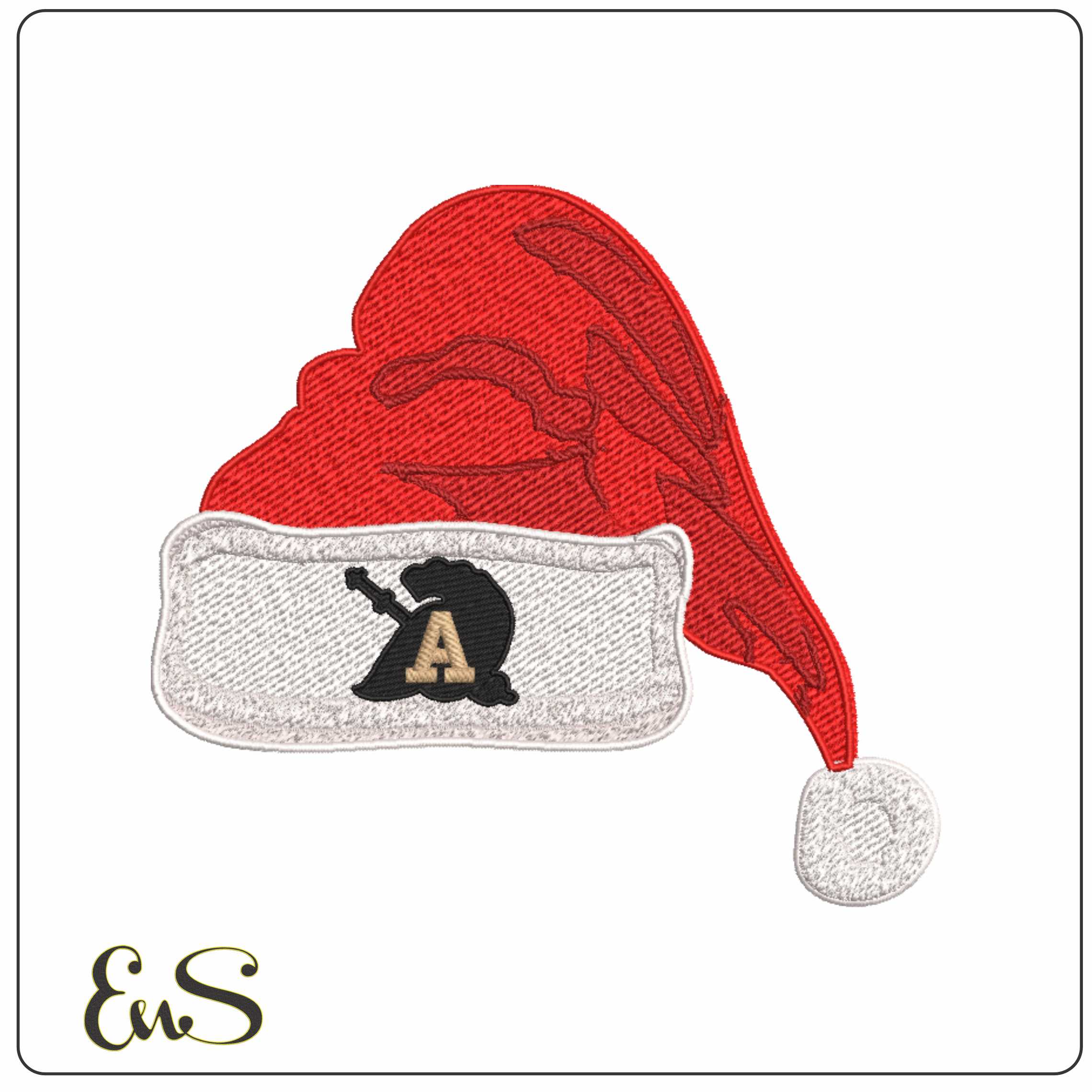 Santa Hat Army Black Knight Helmets US Military - Elegant embroidery design file-instant download