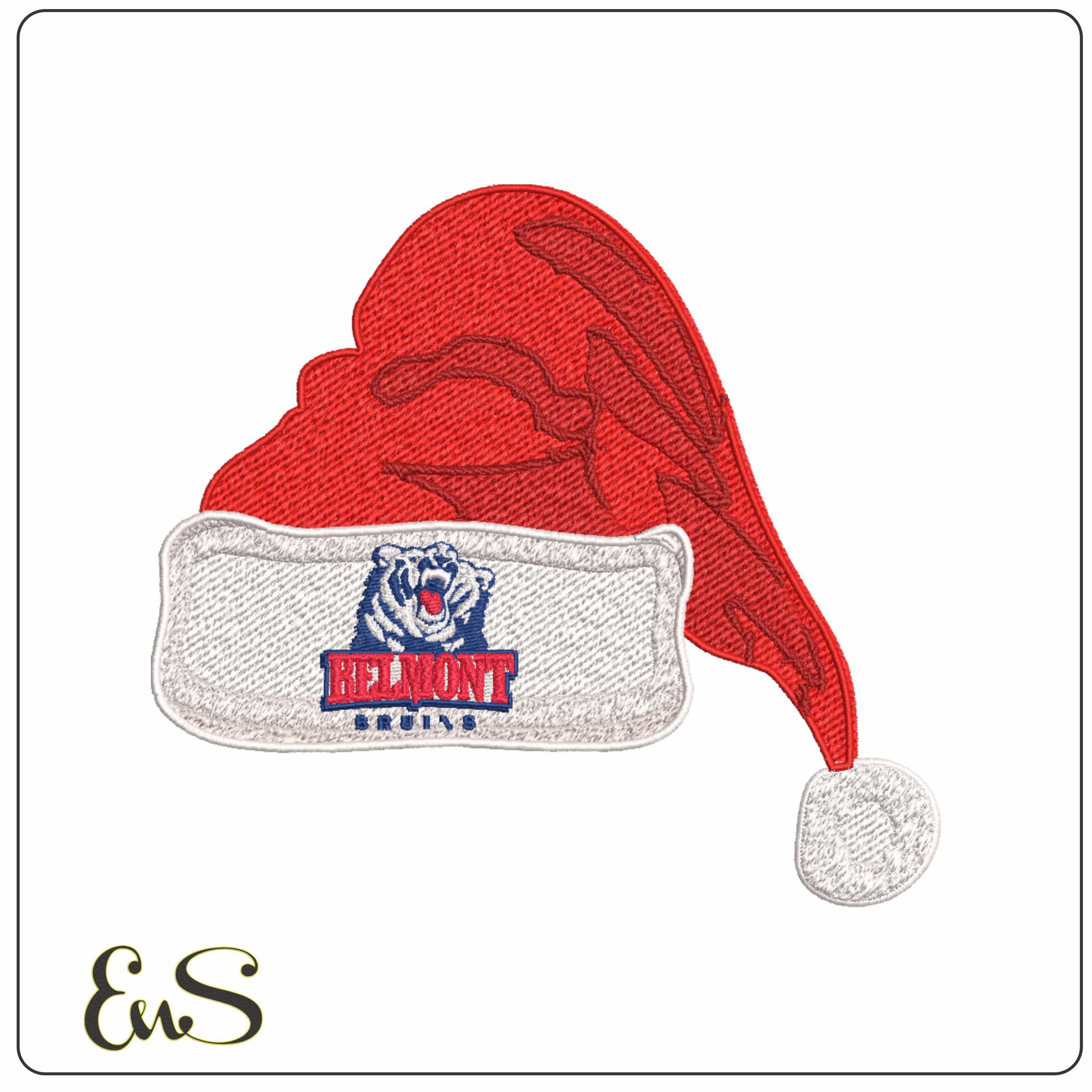 Santa Hat Belmont Bruins 2003 on Belmont University - Elegant embroidery design file-instant download