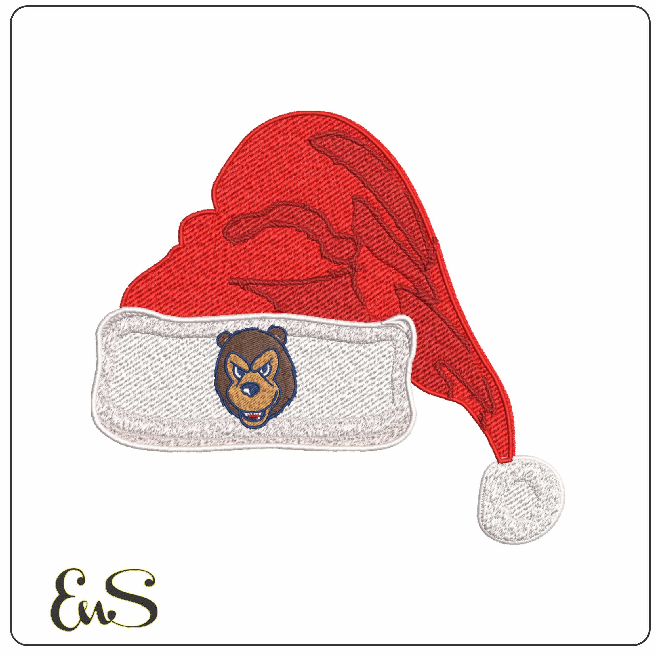 Santa Hat Belmont Bruins Mascot Belmont University - Elegant embroidery design file-instant download
