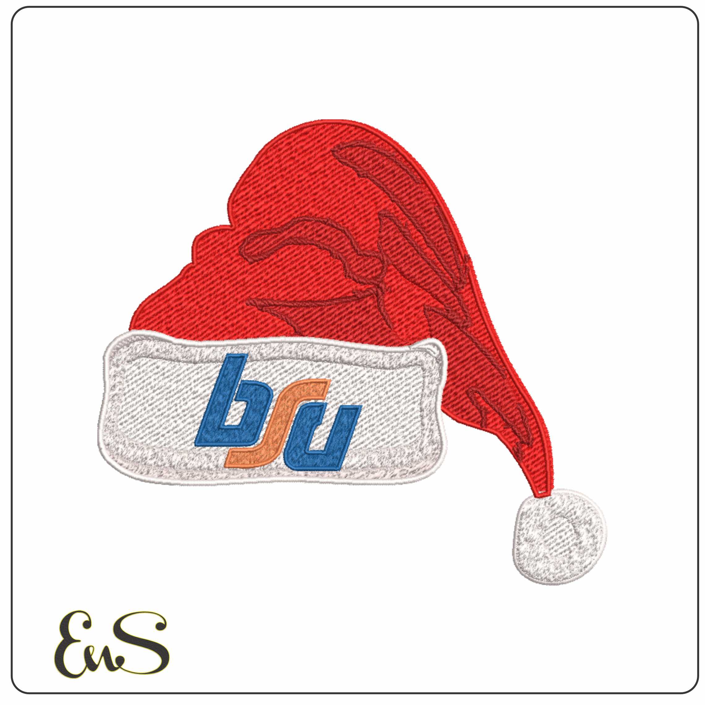 Santa Hat Boise State Broncos 1974 1983 - Elegant embroidery design file-instant download