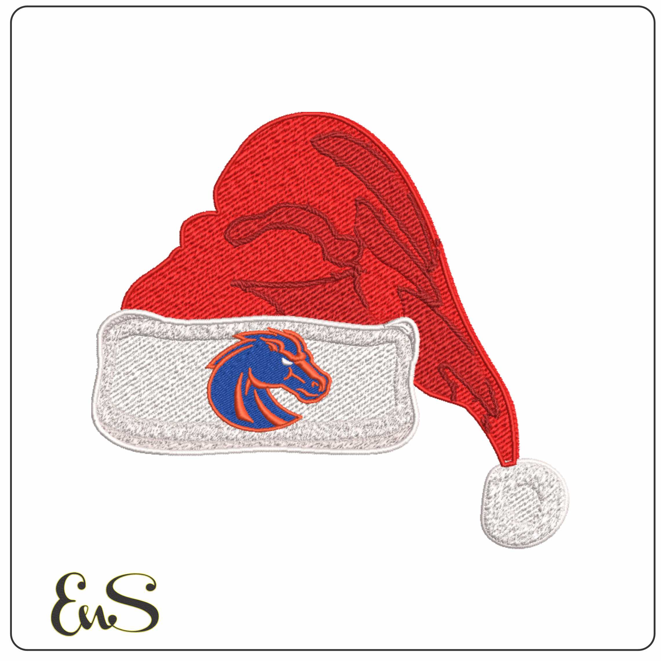 Santa Hat Boise State Broncos 2013 - Elegant embroidery design file-instant download