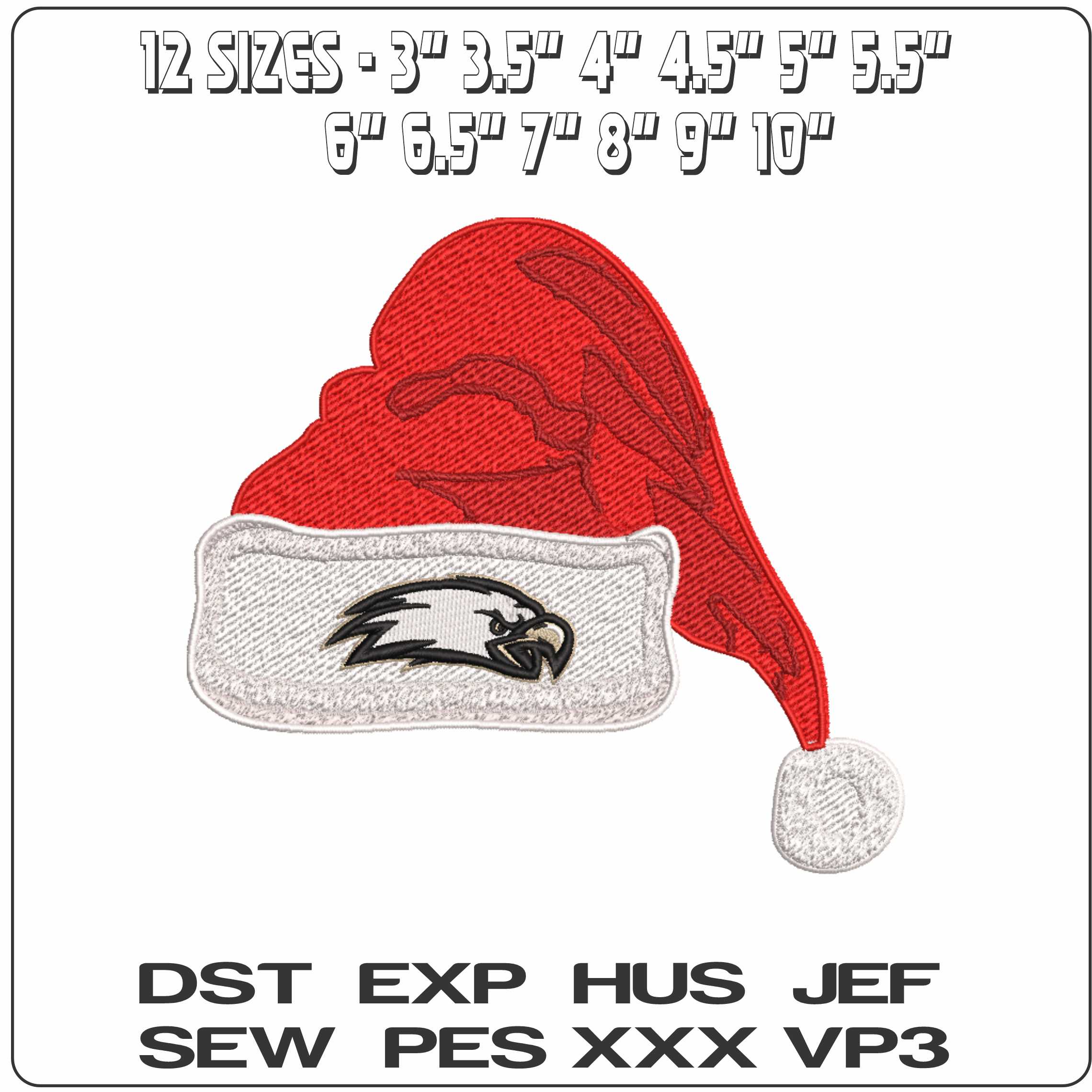 Santa Hat Boston College Eagles Alternative - Elegant embroidery design file-instant download — view 2