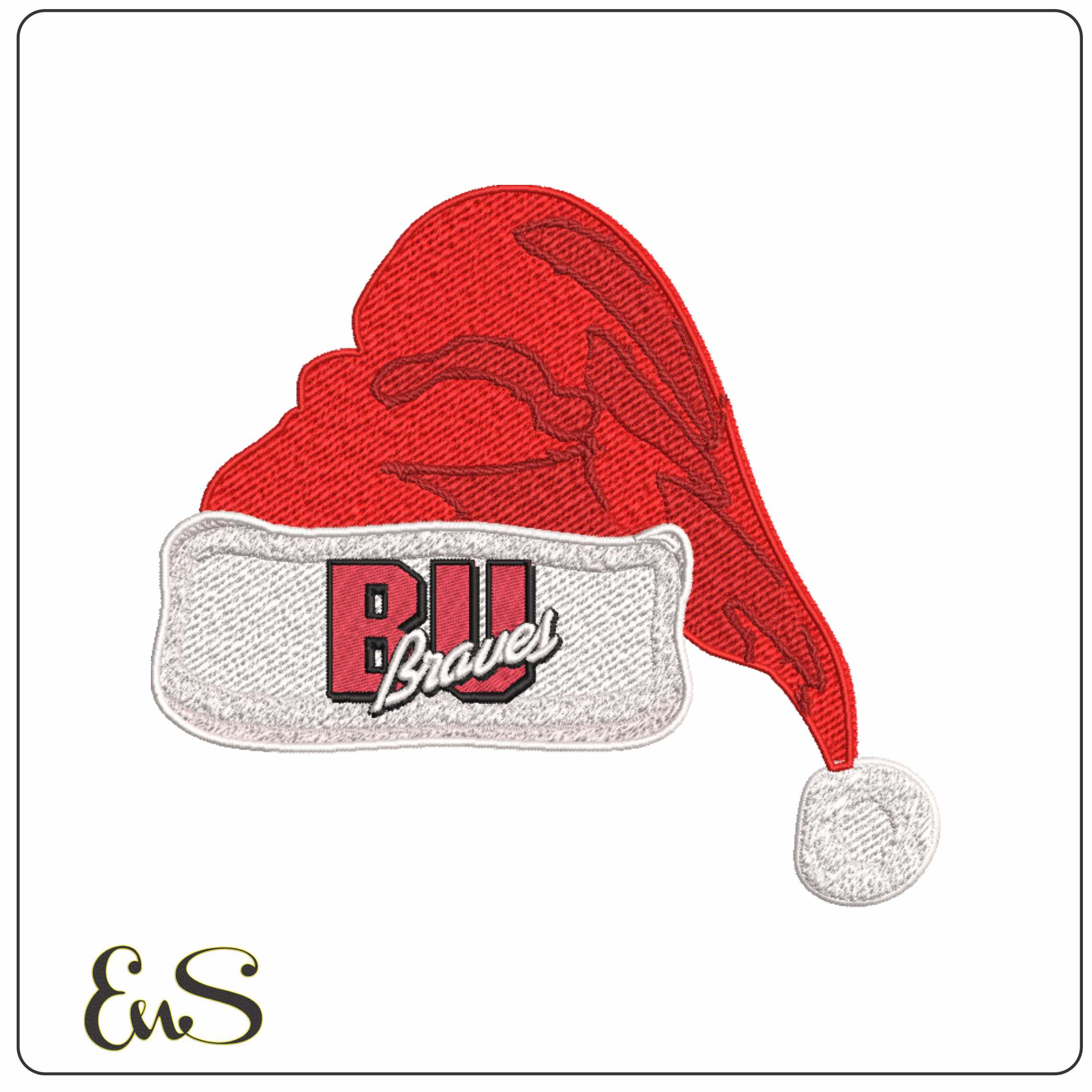 Santa Hat Bradley Braves 1989 2011 Bradley University - Elegant embroidery design file-instant download