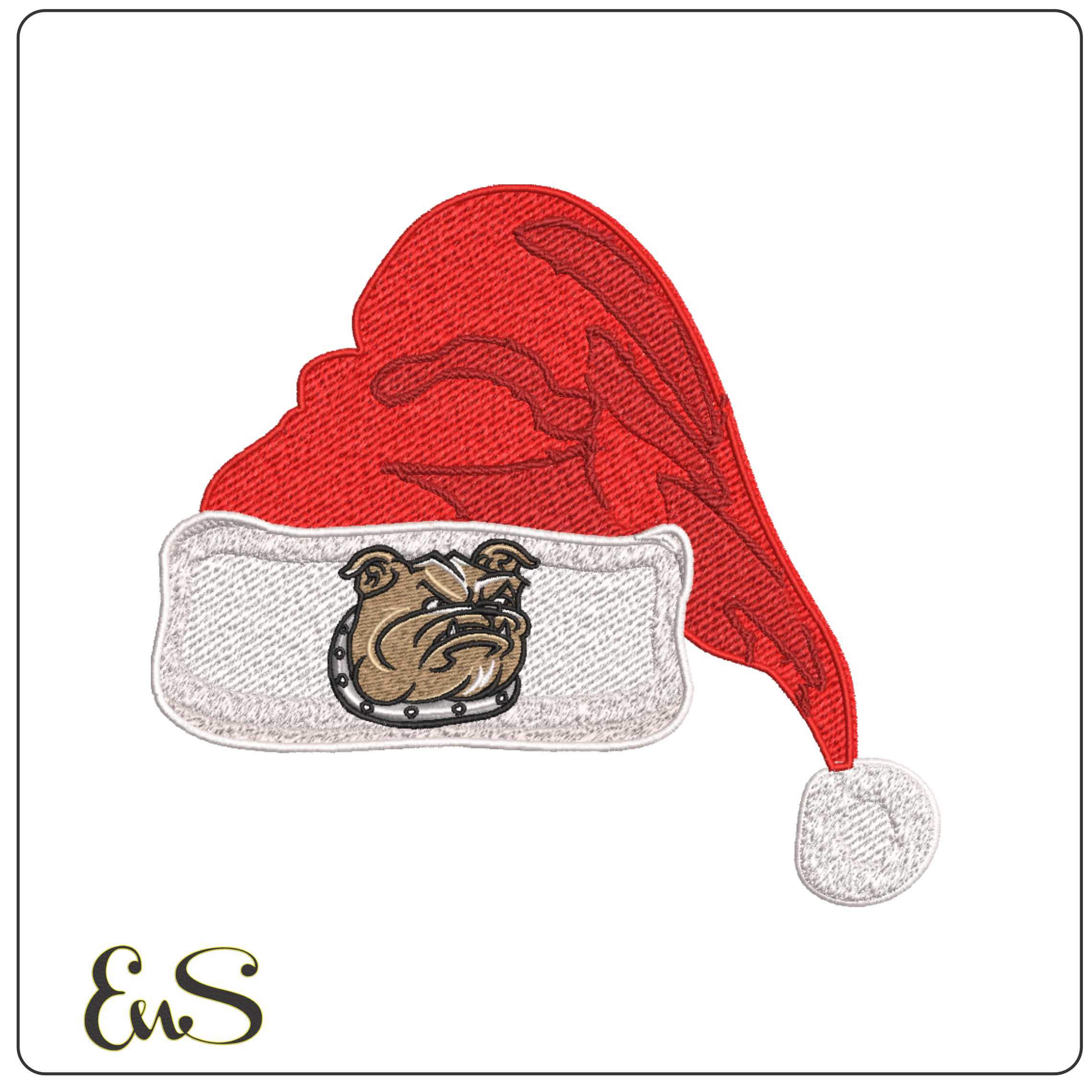 Santa Hat Bryant Bulldogs Mascot Tupper - Elegant embroidery design file-instant download