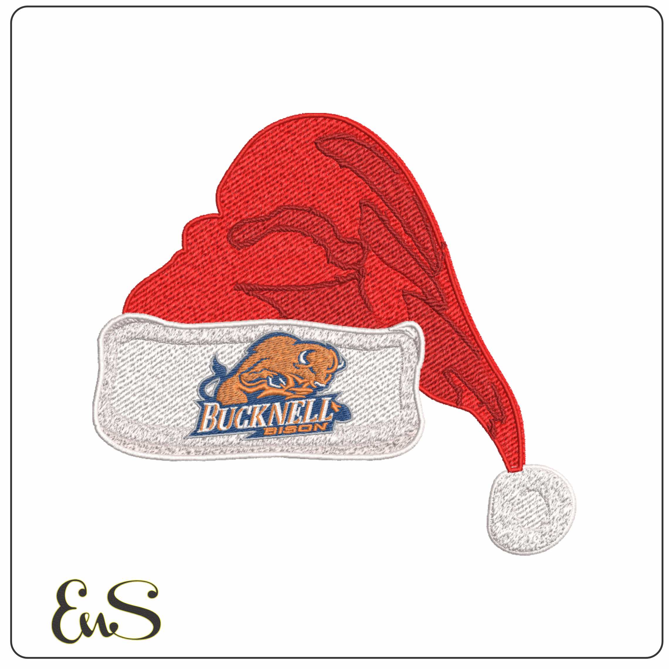 Santa Hat Bucknell Bison 2002 on Bucknell University - Elegant embroidery design file-instant download