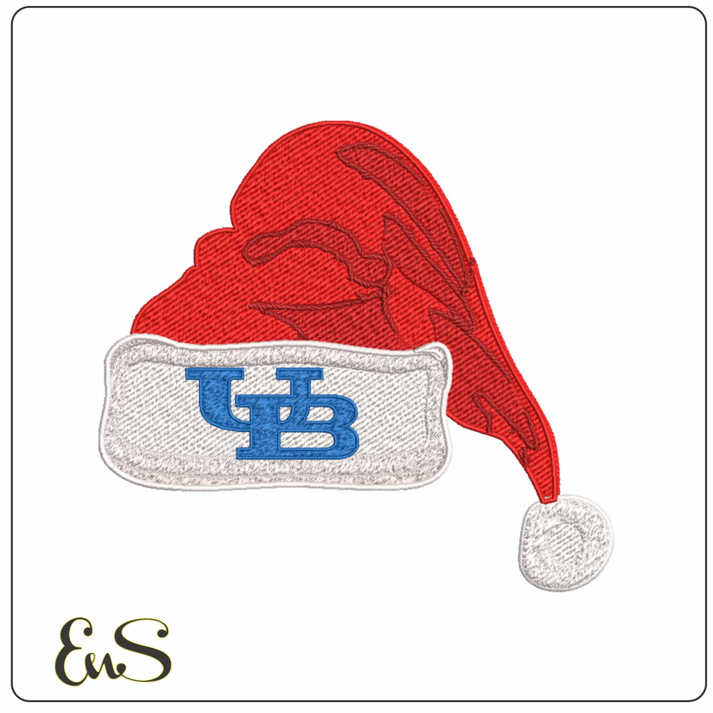 Santa Hat Buffalo Bulls 2007 on Buffalo University - Elegant embroidery design file-instant download