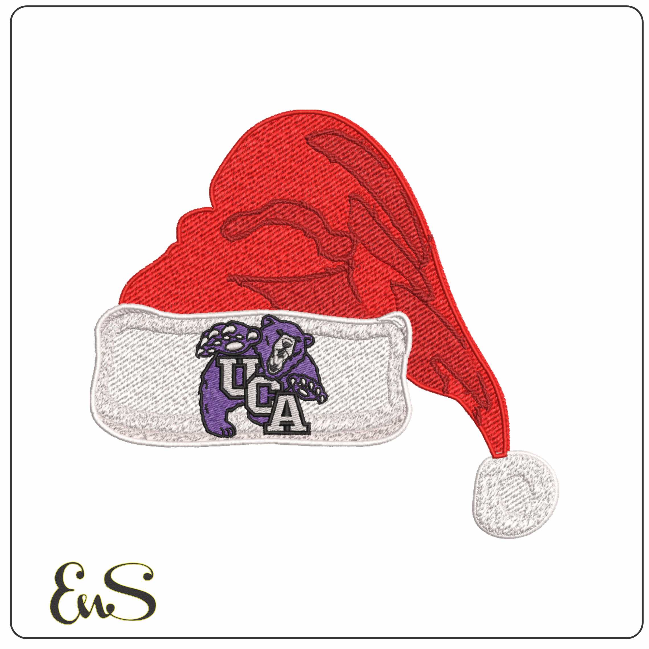 Santa Hat Central Arkansas Bears 1993 to 2009 - Elegant embroidery design file-instant download