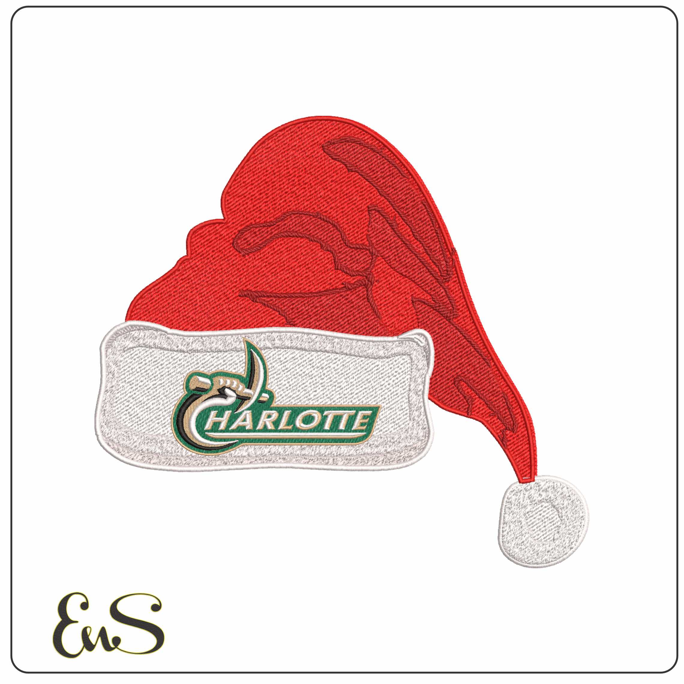 Santa Hat Charlotte 49ers 2000 to 2006 - Elegant embroidery design file-instant download