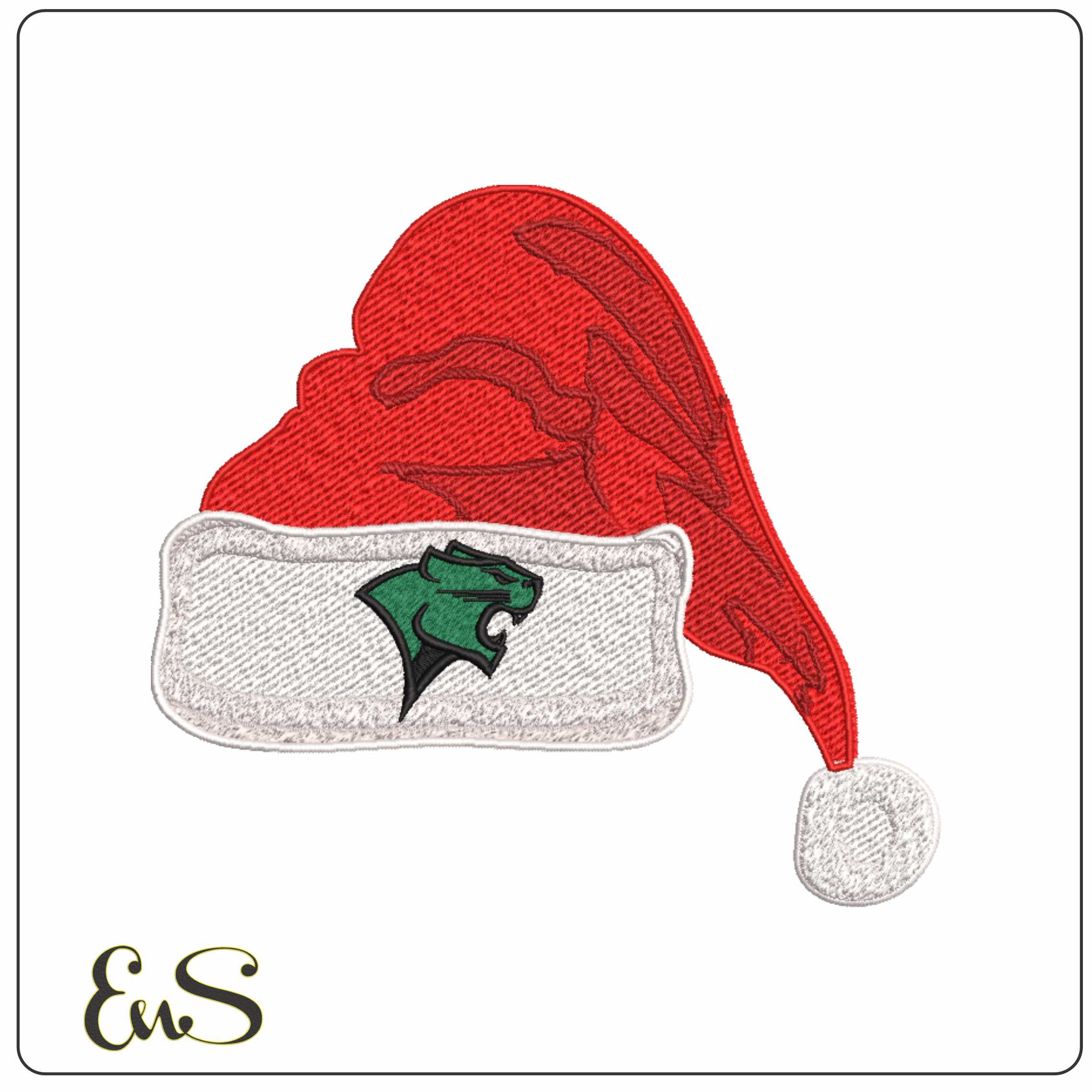 Santa Hat Chicago State Cougars 2009 - Elegant embroidery design file-instant download
