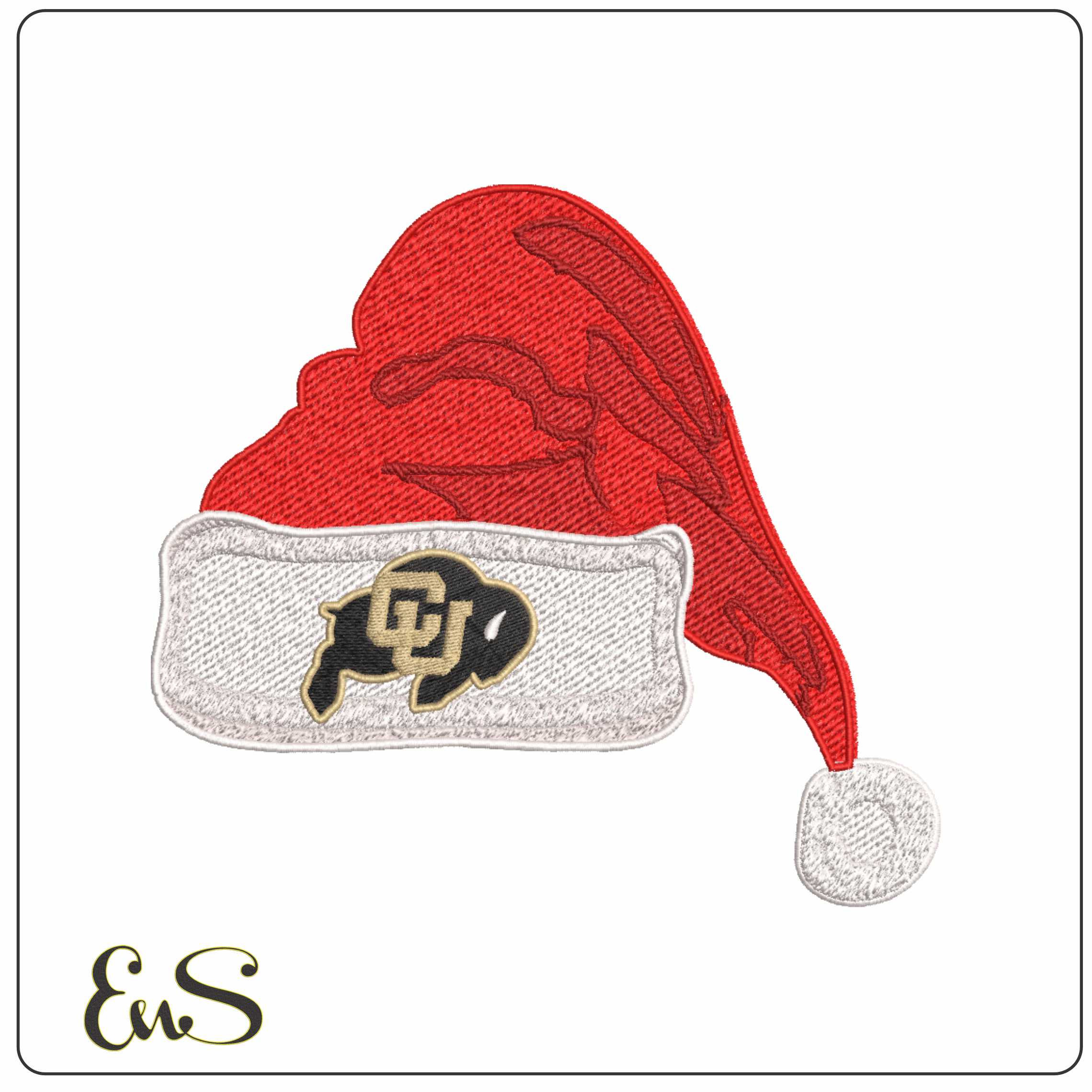 Santa Hat Colorado Buffaloes 1981 - Elegant embroidery design file-instant download