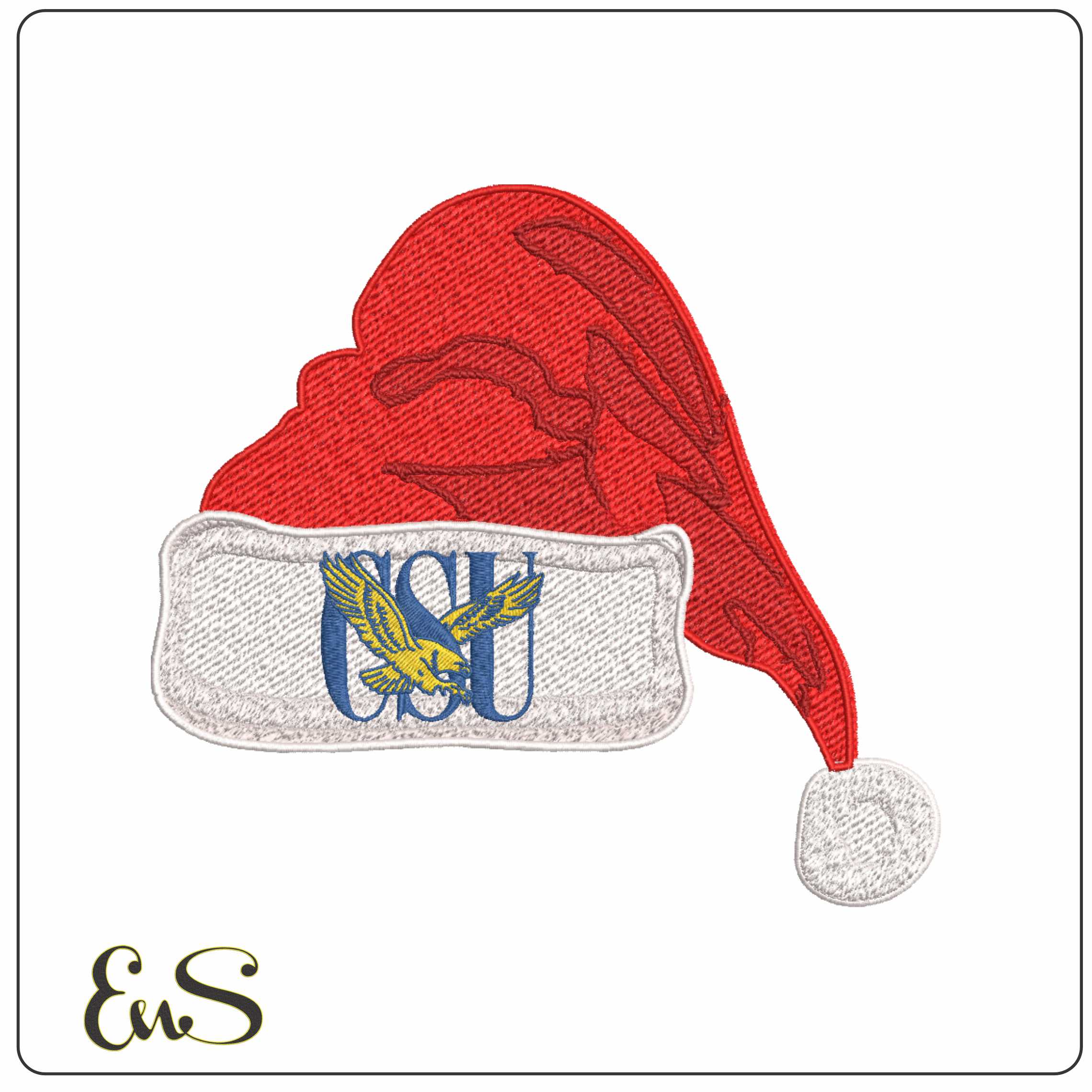 Santa Hat Coppin State Eagles 1988 to 2017 - Elegant embroidery design file-instant download