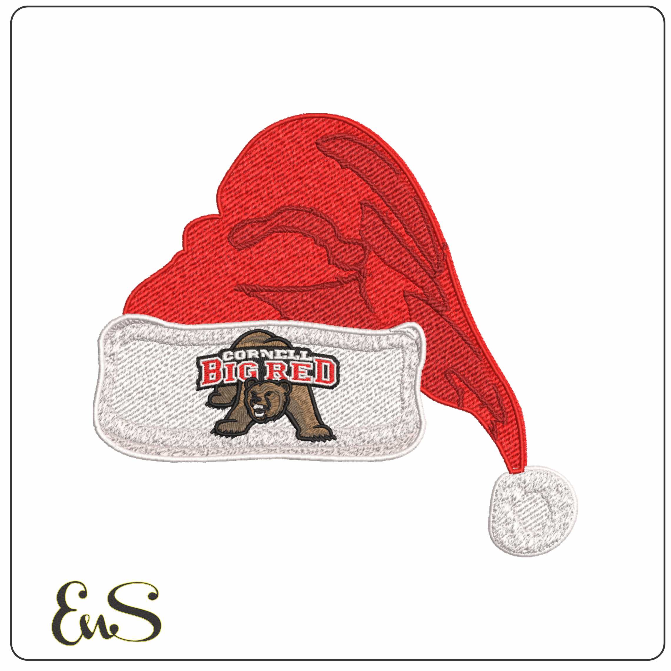 Santa Hat Cornell Big Red 2002 to 2018 - Elegant embroidery design file-instant download