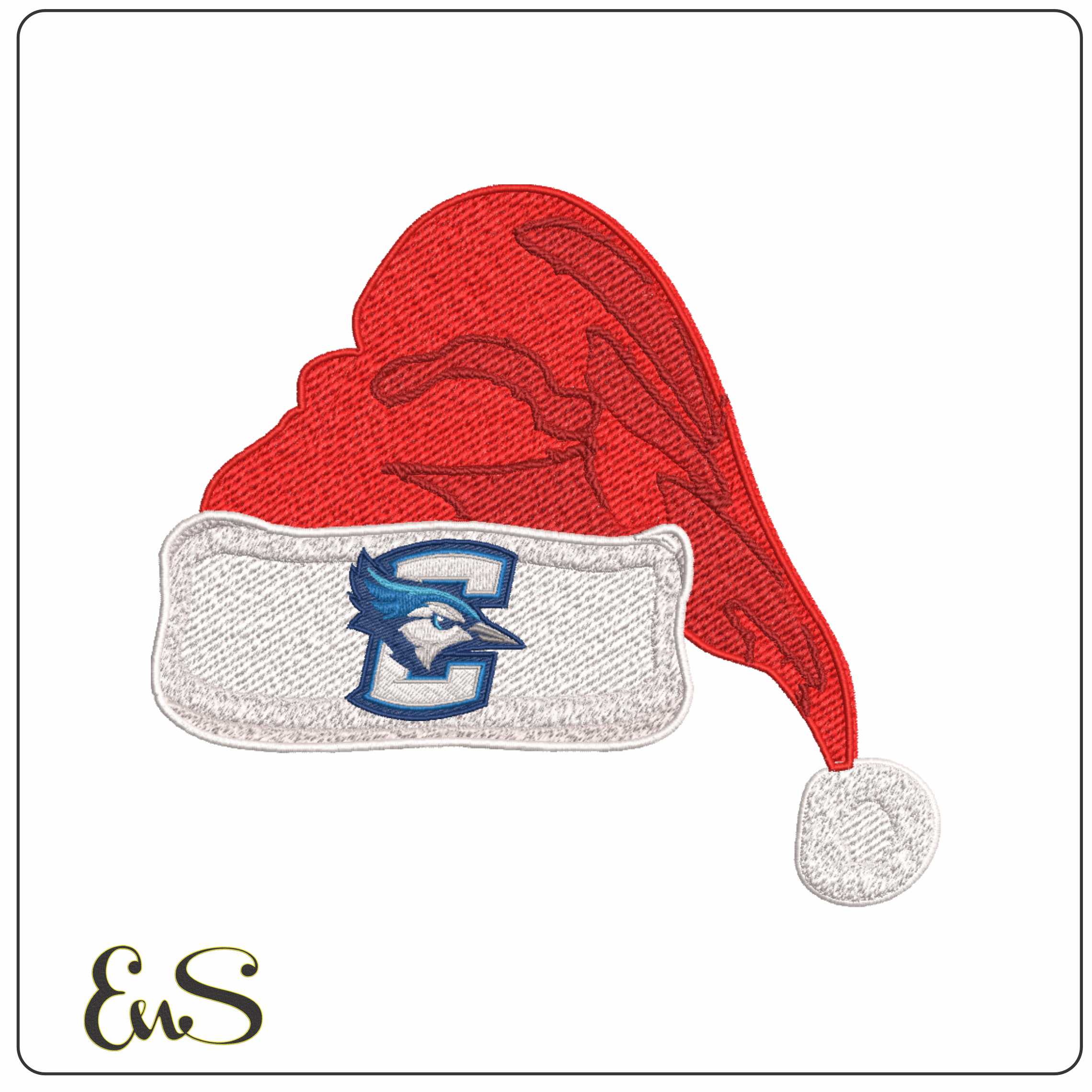 Santa Hat Creighton Bluejays 2013 - Elegant embroidery design file-instant download