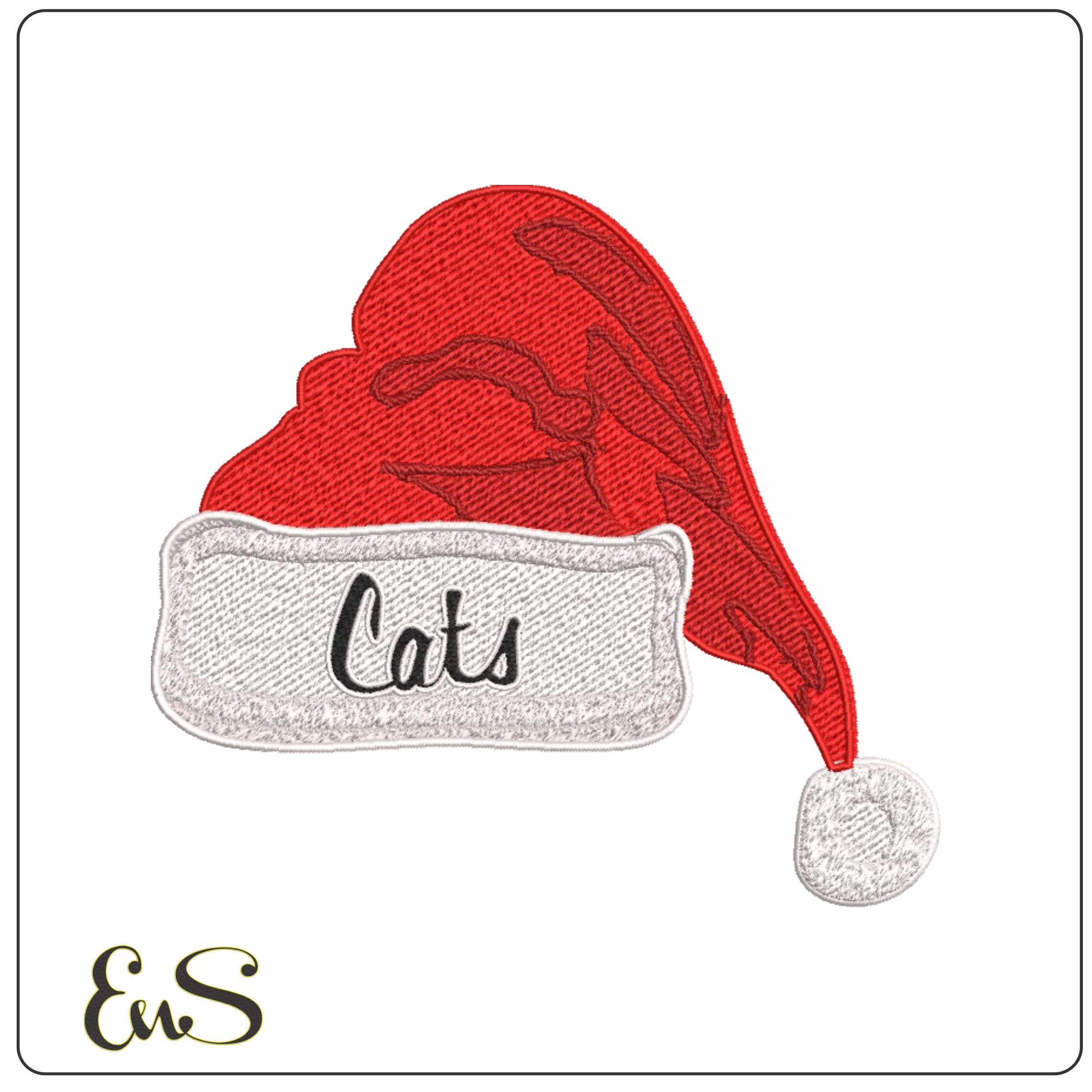 Santa Hat Davidson Wildcats Helmet - Elegant embroidery design file-instant download