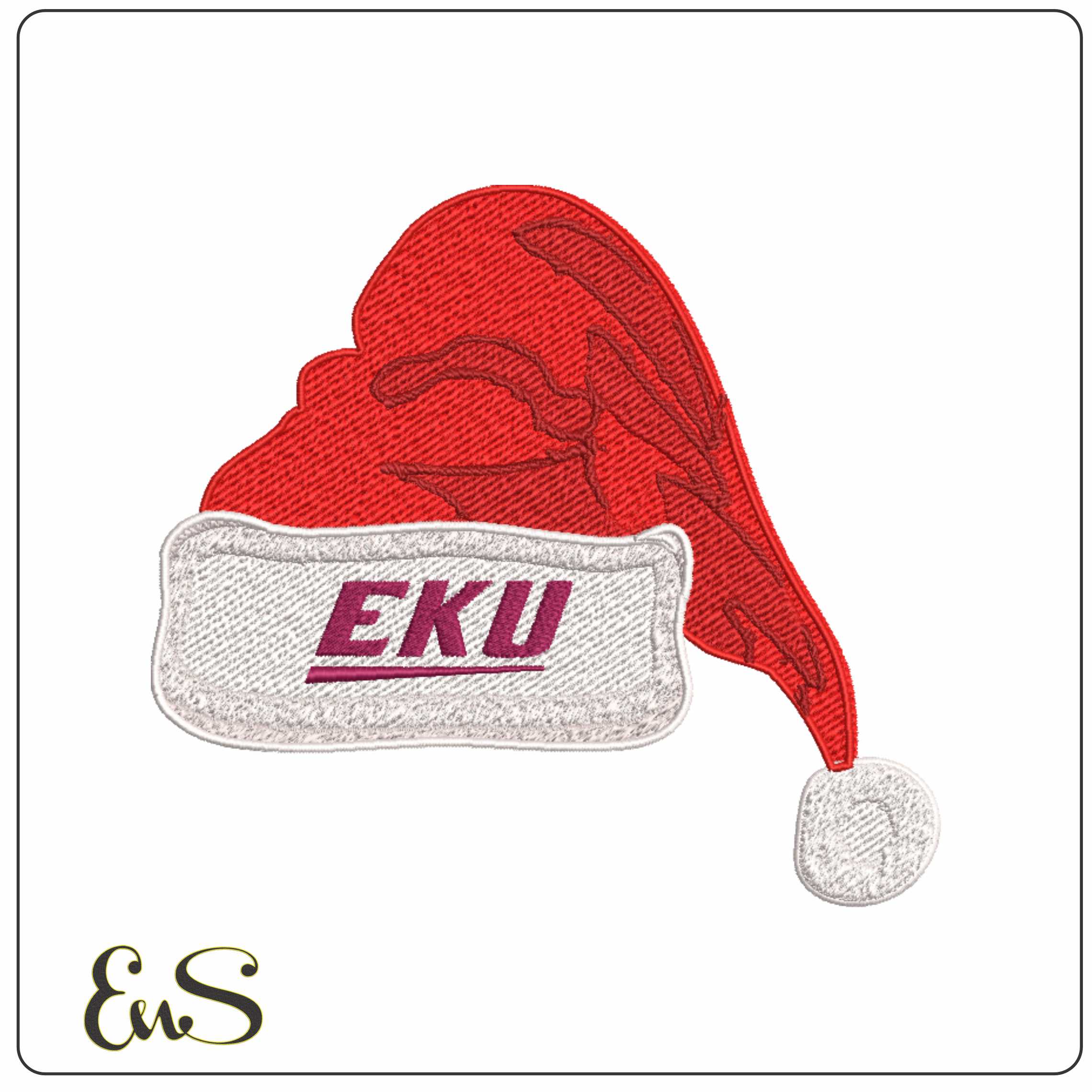 Santa Hat Eastern Kentucky Colonels 2017 - Elegant embroidery design file-instant download
