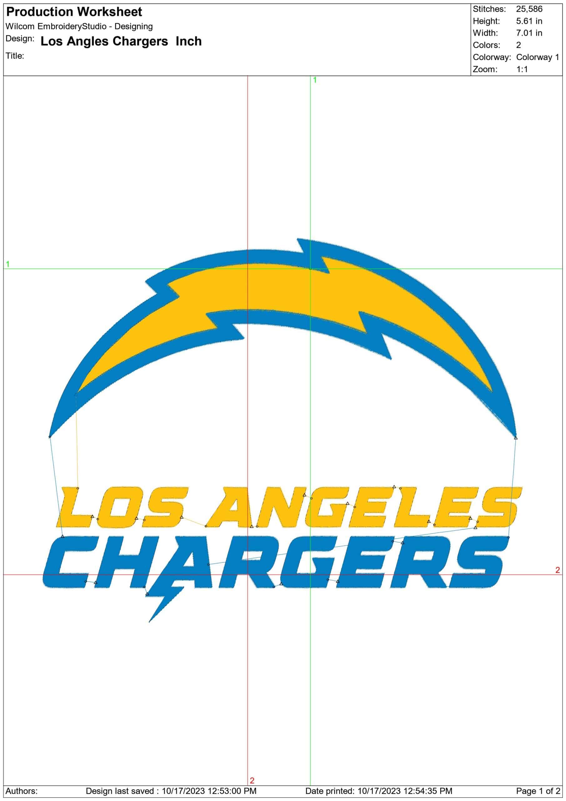 Los Angeles Chargers NFL embroidery design -Sofi men's football embroidery machine pattern embroidery file - instant download — view 2