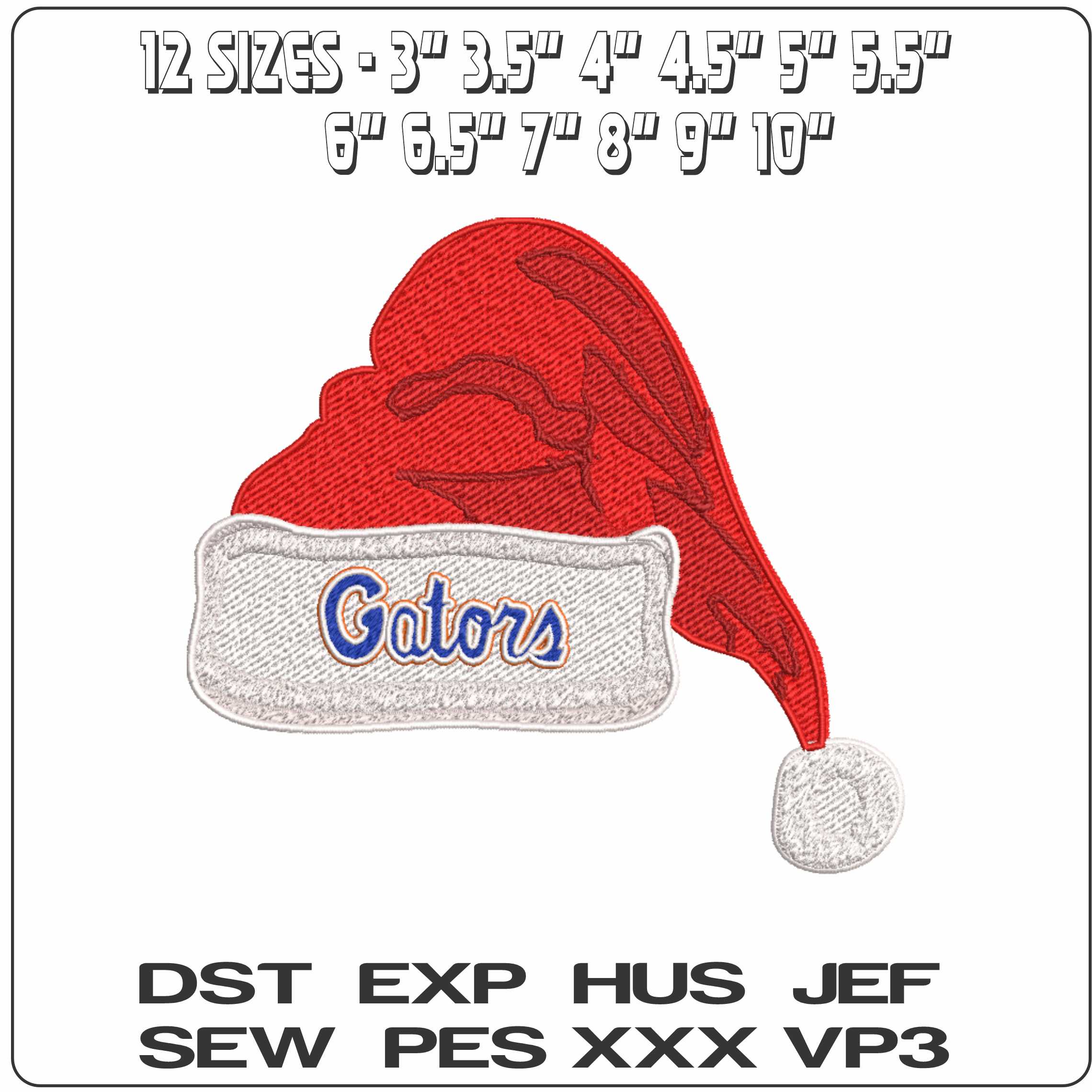 Santa Hat Florida Gators Alternative - Elegant embroidery design file-instant download — view 2