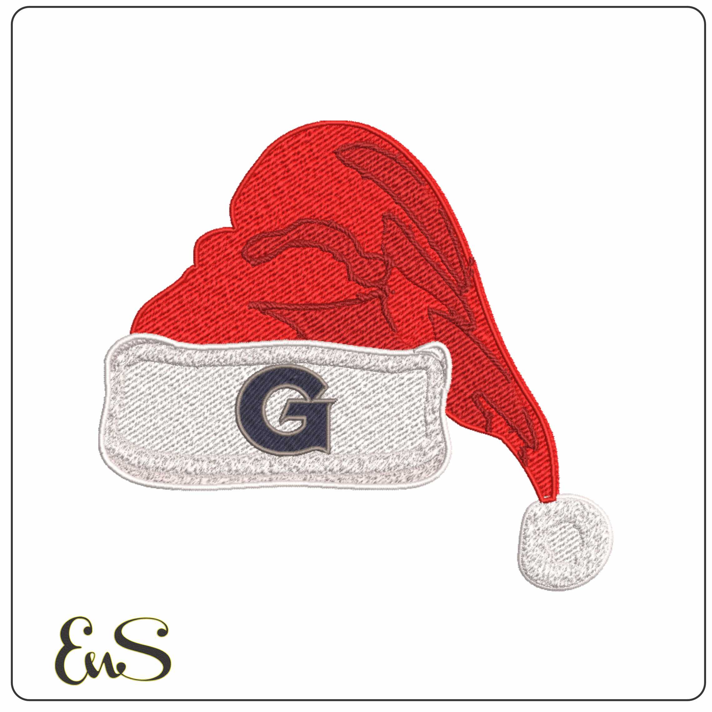 Santa Hat Georgetown Hoyas 1995 - Elegant embroidery design file-instant download