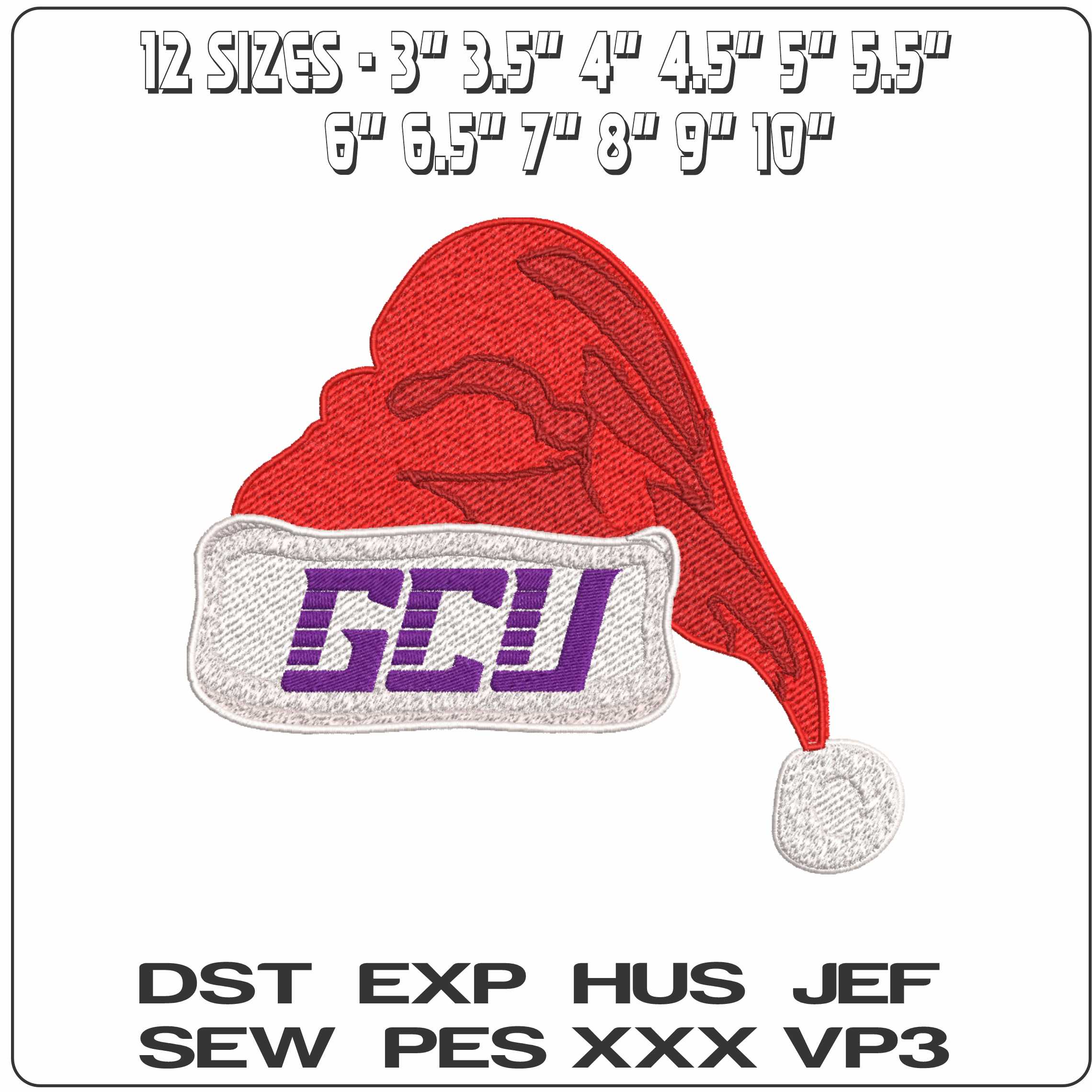 Santa Hat Grand Canyon Antelopes 2023 - Elegant embroidery design file-instant download — view 2