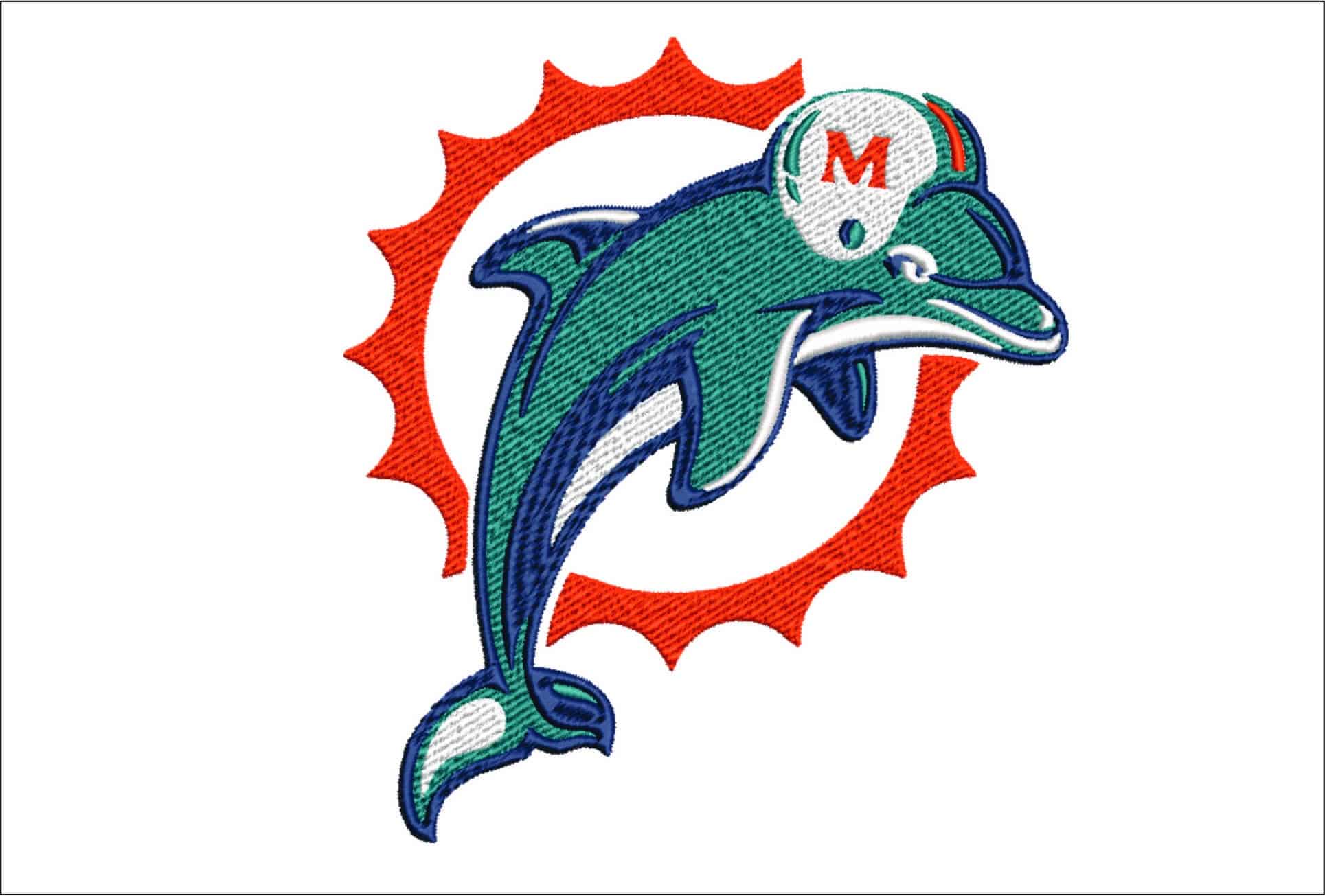 Miami Dolphins NFL embroidery design -Hard Rock men's football embroidery machine pattern embroidery file - instant download