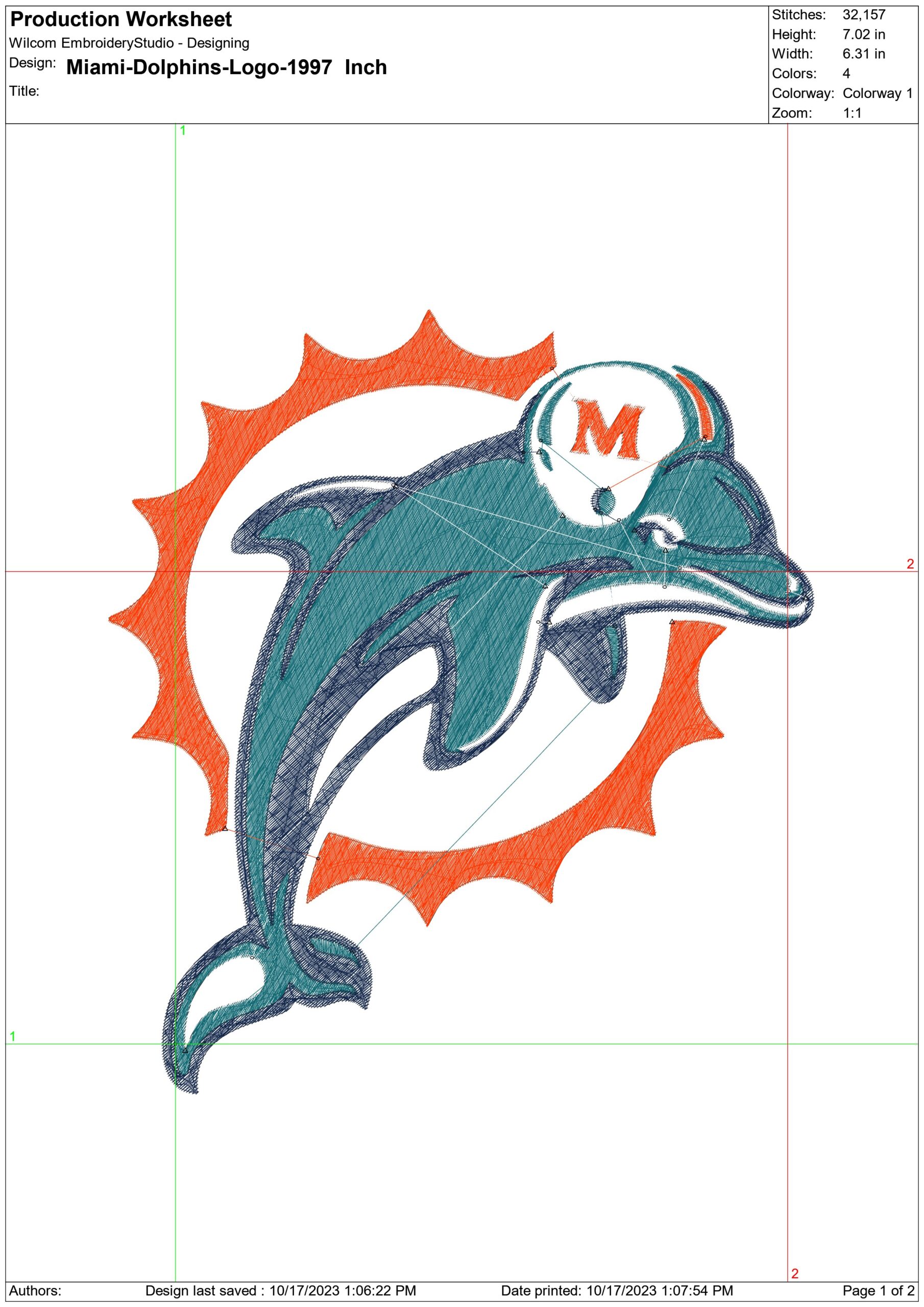 Miami Dolphins NFL embroidery design -Hard Rock men's football embroidery machine pattern embroidery file - instant download — view 2