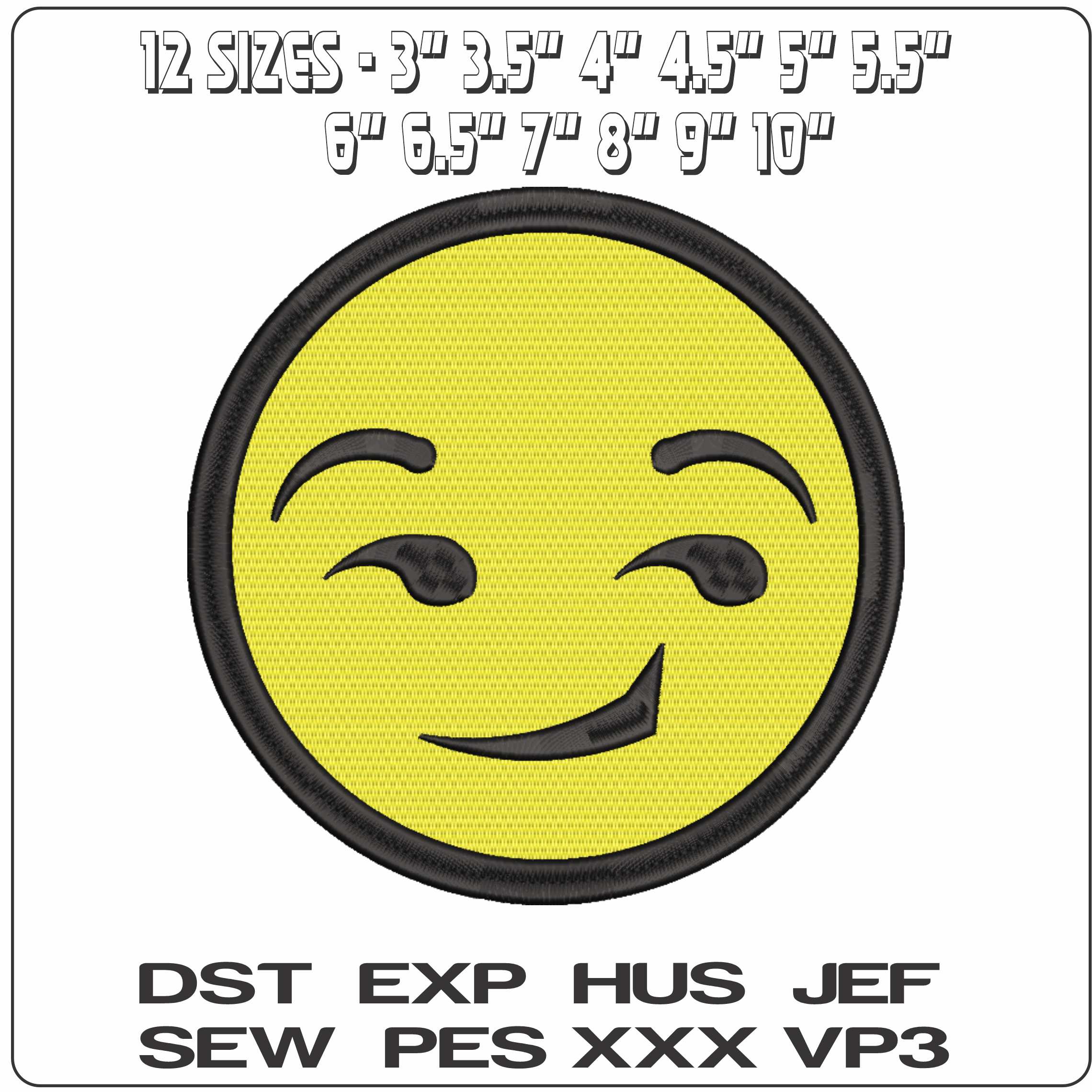 Sarcastic Emoji - Elegant embroidery design file-instant download — view 2