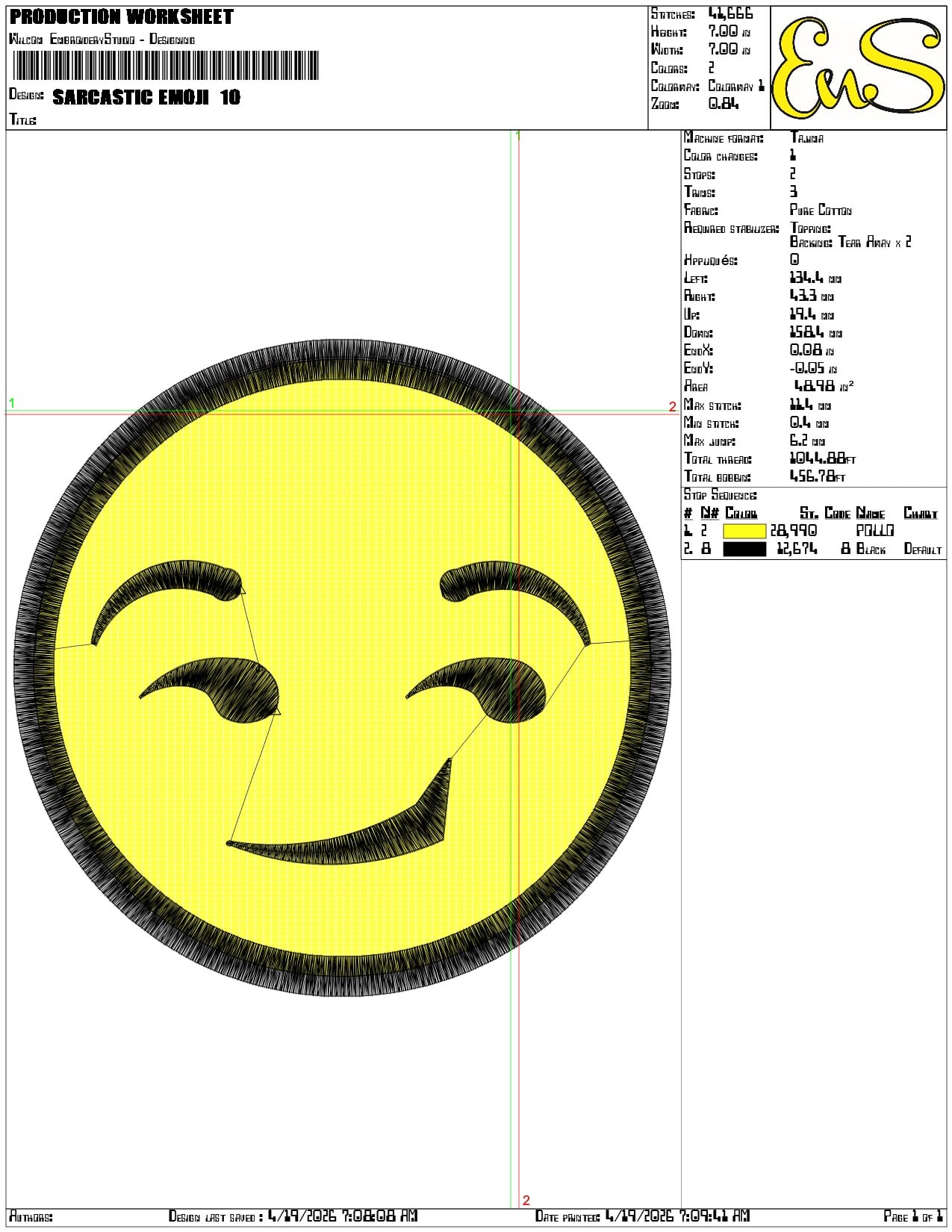 Sarcastic Emoji - Elegant embroidery design file-instant download — view 3