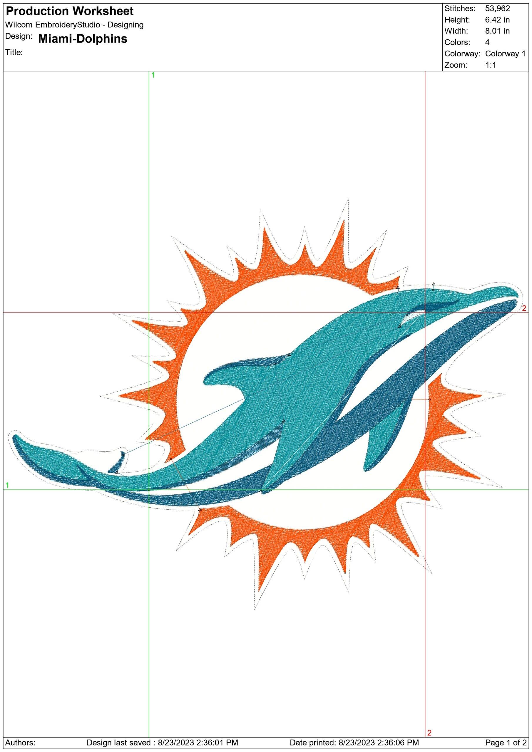 Miami Dolphins NFL embroidery design -Hard Rock men's football embroidery machine pattern embroidery file - instant download — view 2