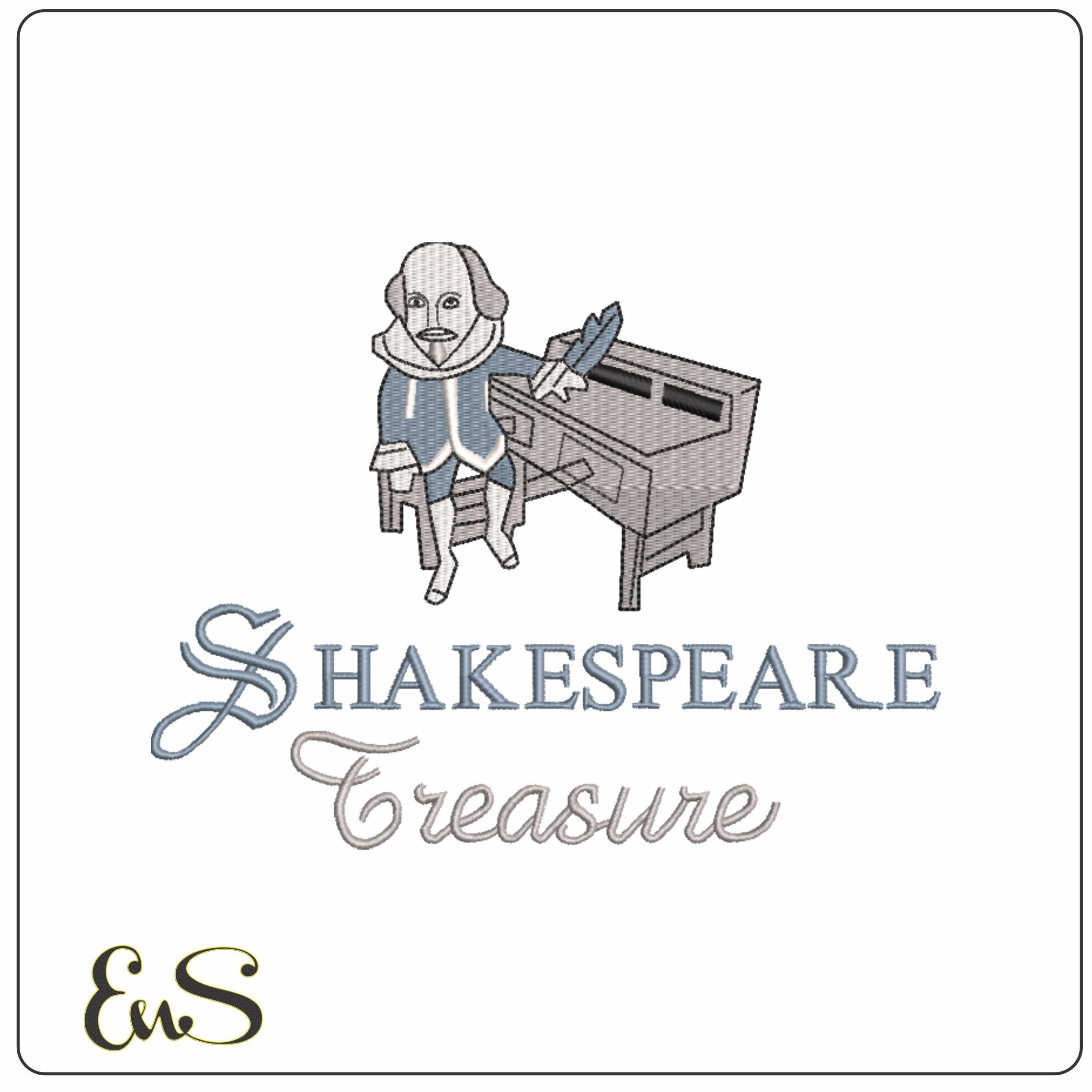 Shakespeare treasure - Elegant embroidery design file-instant download