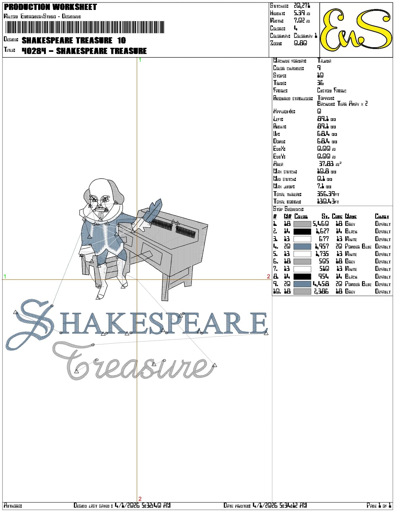 Shakespeare treasure - Elegant embroidery design file-instant download — view 3