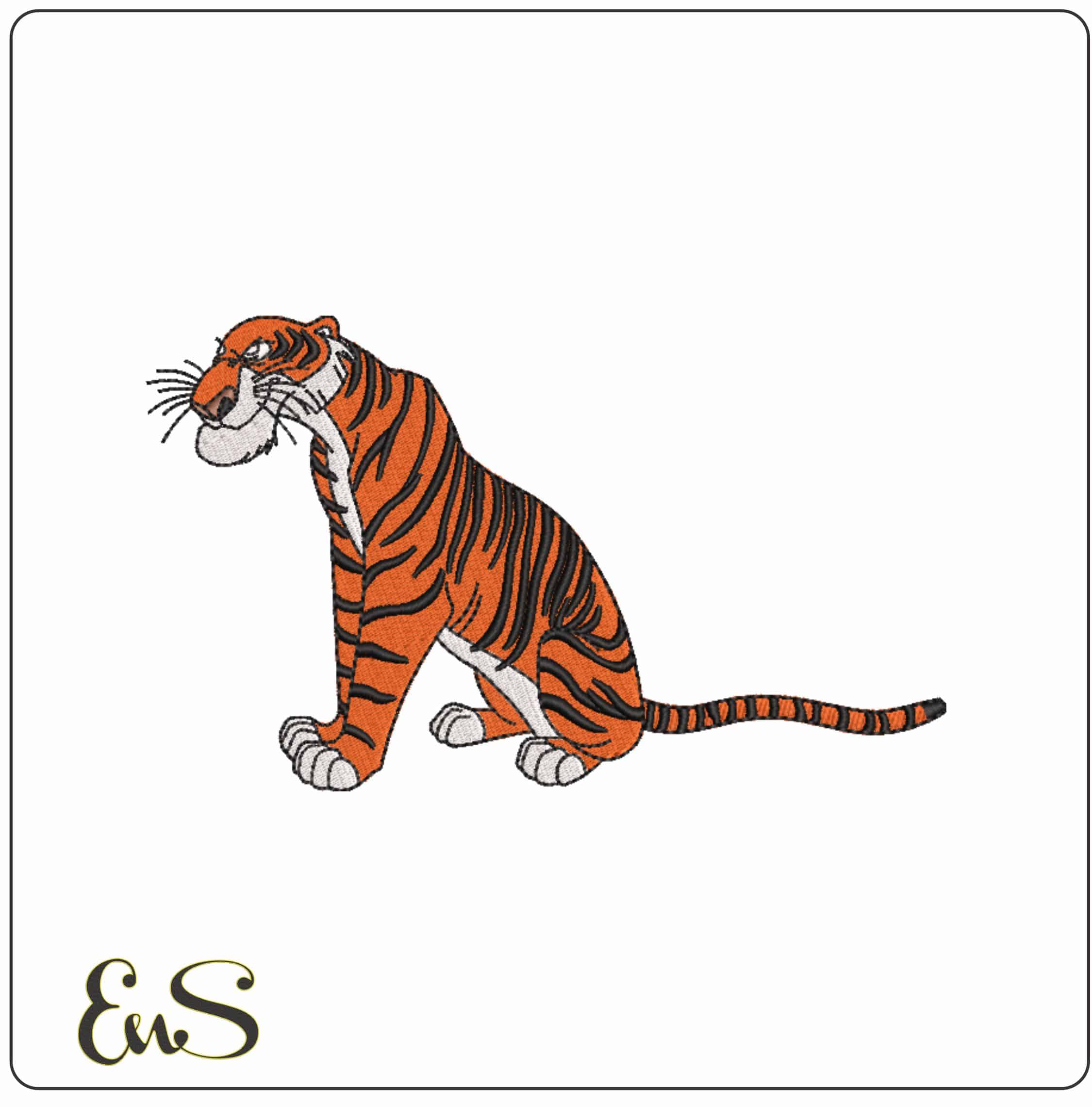 Shere Khan Tiger Jungle book - Elegant embroidery design file-instant download