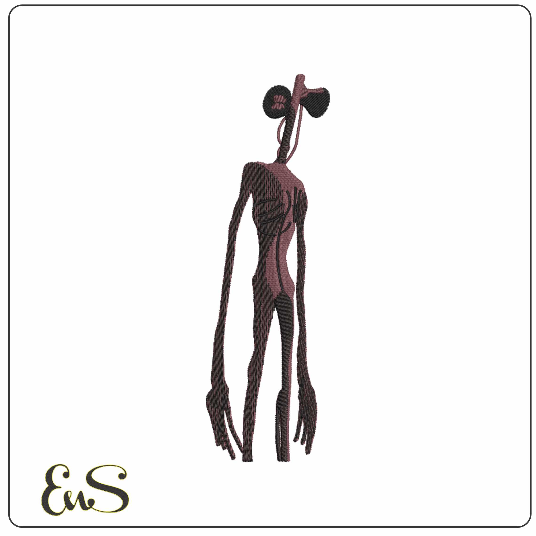 Siren Head Alien - Elegant embroidery design file-instant download